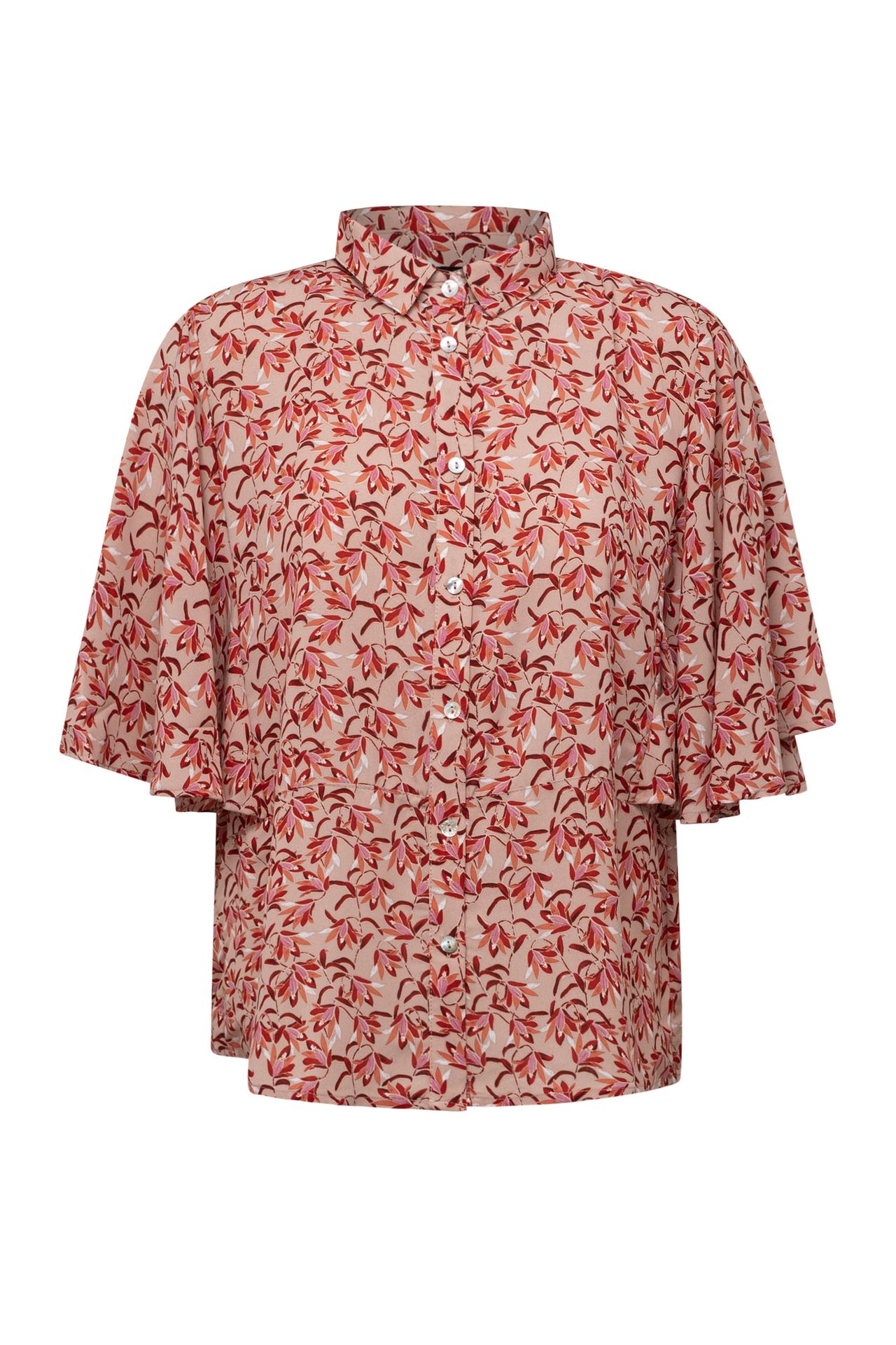 Norah Roze blouse met vlindermouwen rose multicolor 213932-910