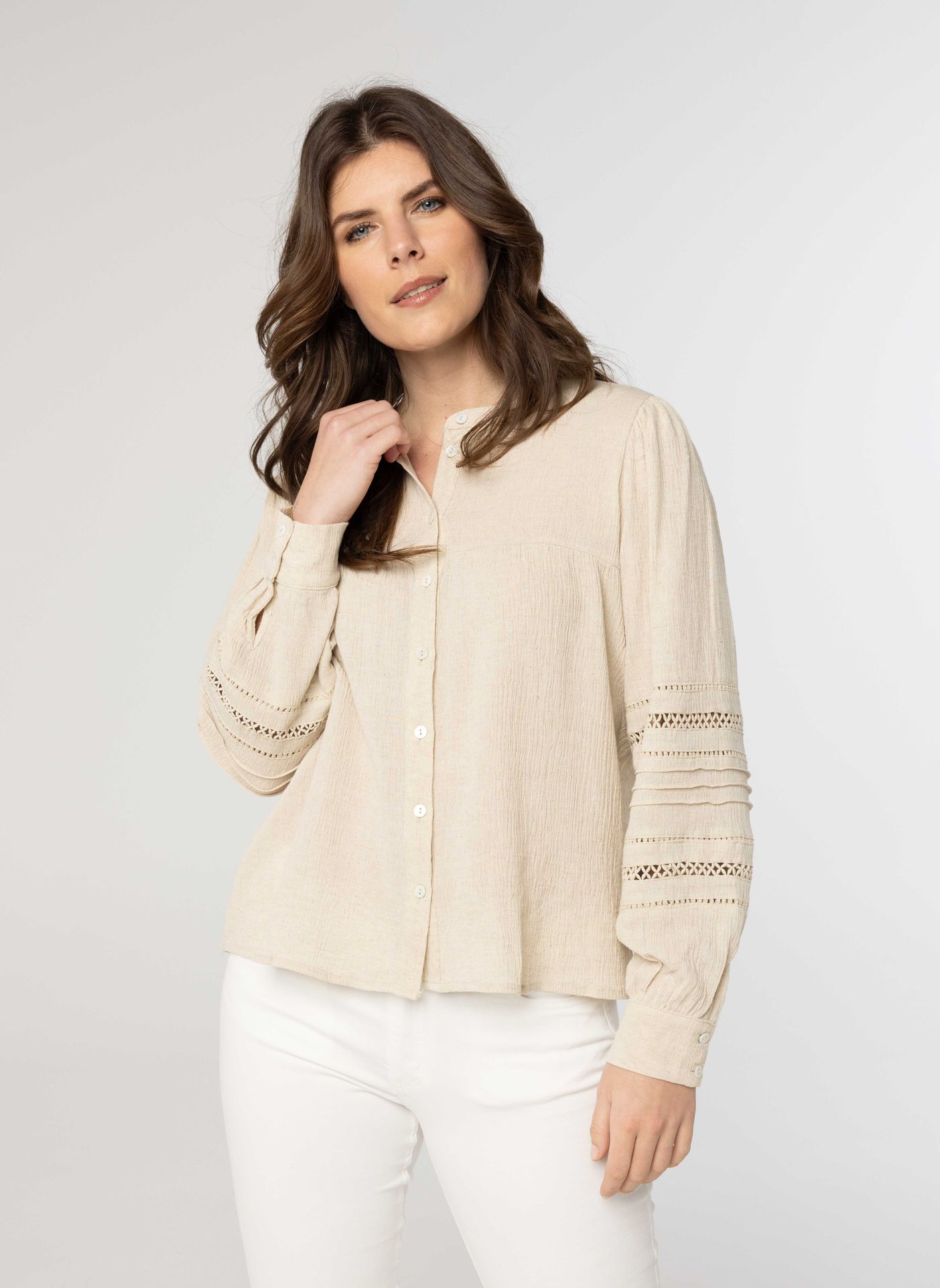 Norah Zandkleurige blouse sand 213957-110