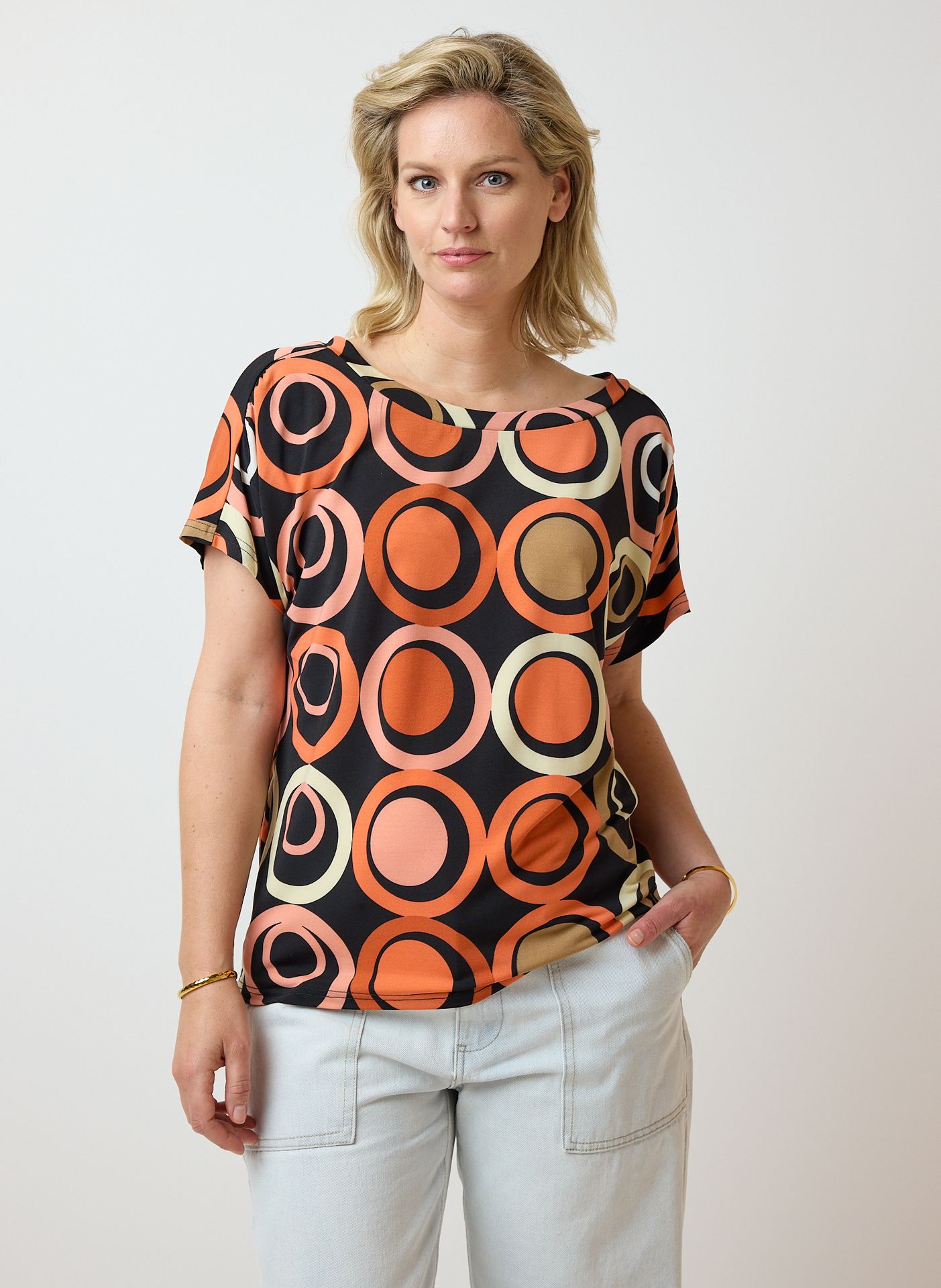 Norah Shirt rondjes black multicolor 213972-020