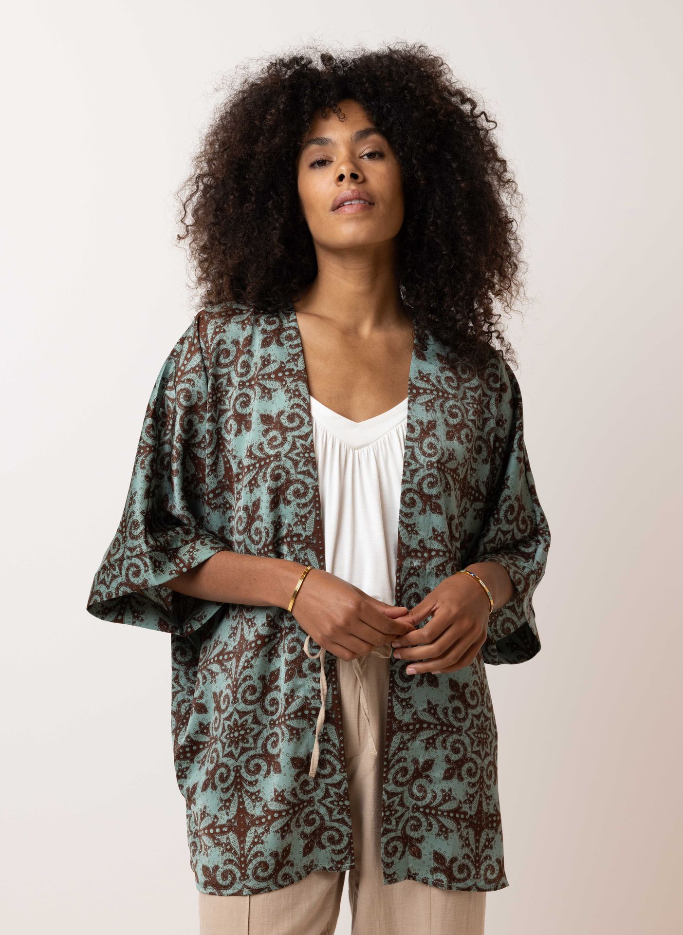 Norah Kimono groen/bruin green/brown 214050-532