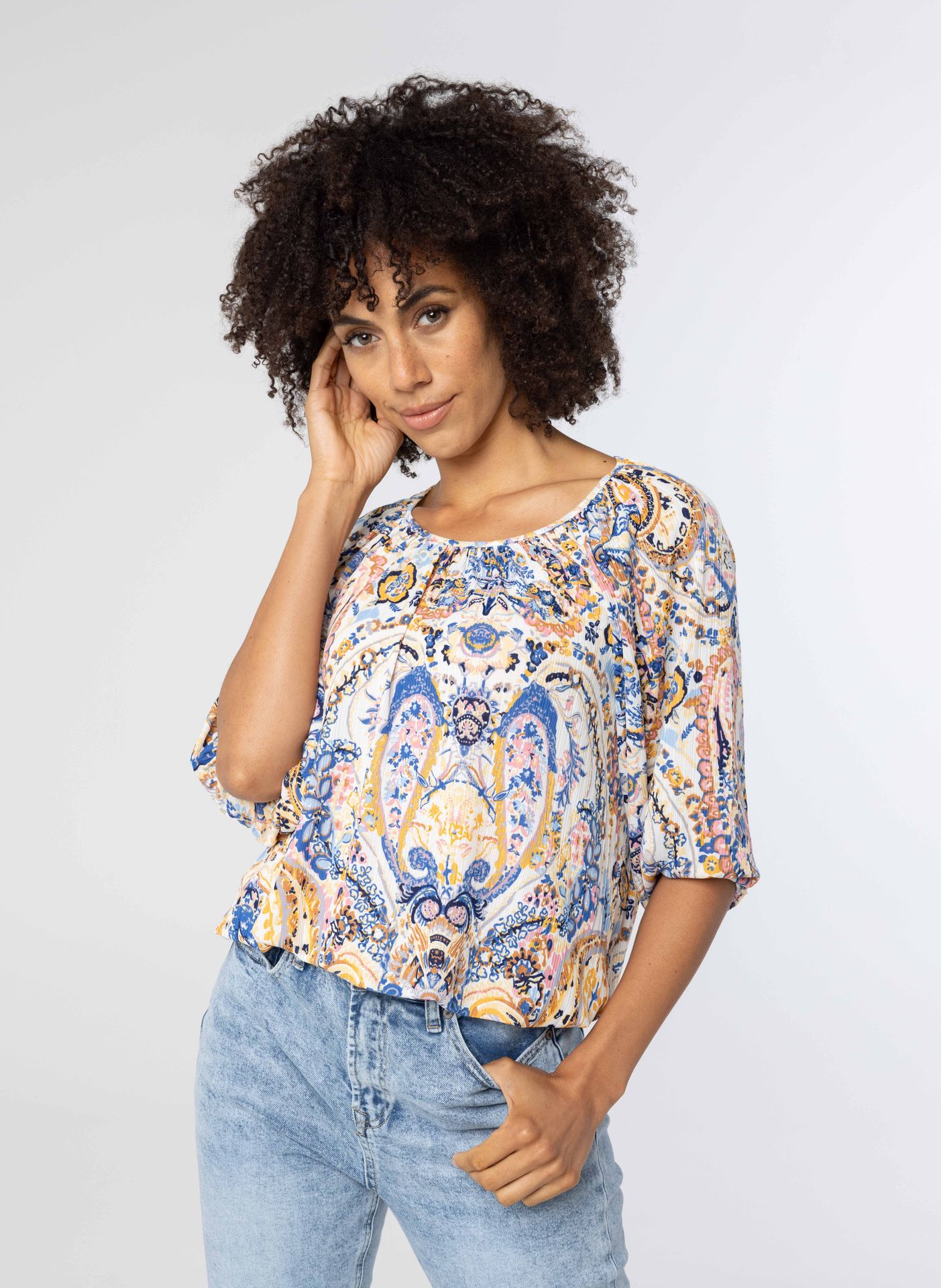 Norah Meerkleurige blouse met bloemenprint multicolor 214061-002