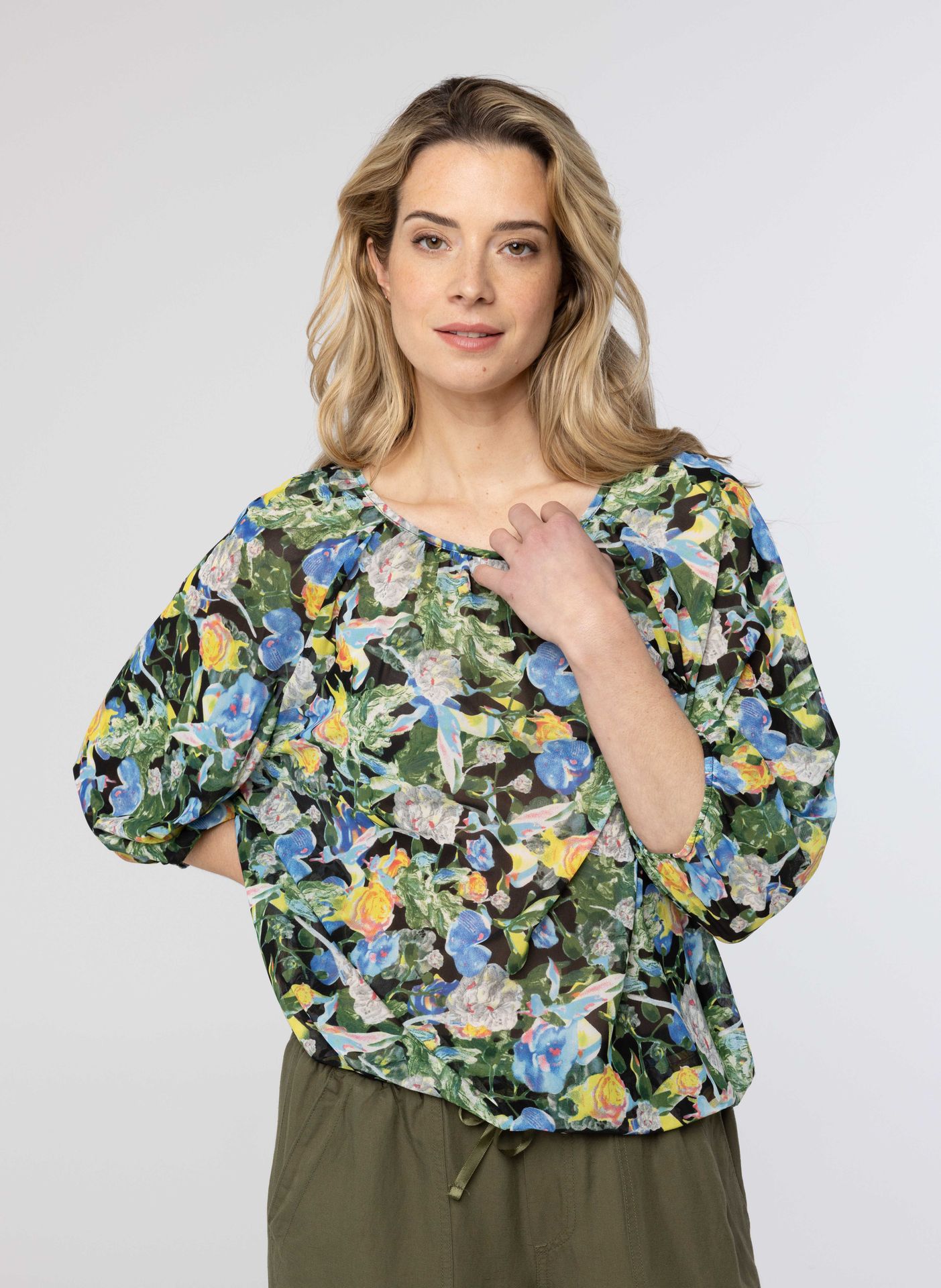 Norah Shirt met bloemenprint black multicolor 214074-020