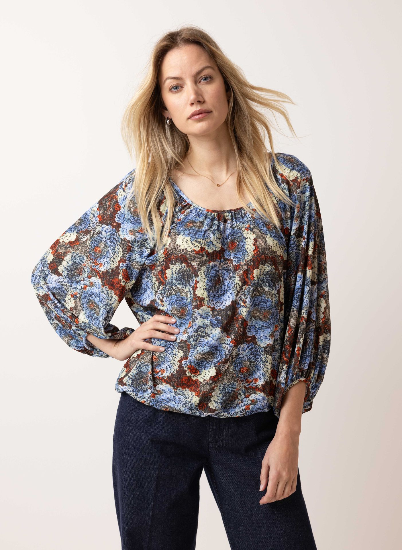 Norah Meerkleurig shirt blue multicolor 214080-420