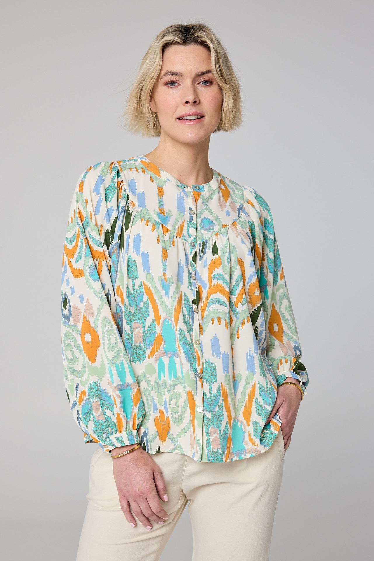  Meerkleurige blouse multicolor 214107-002-48