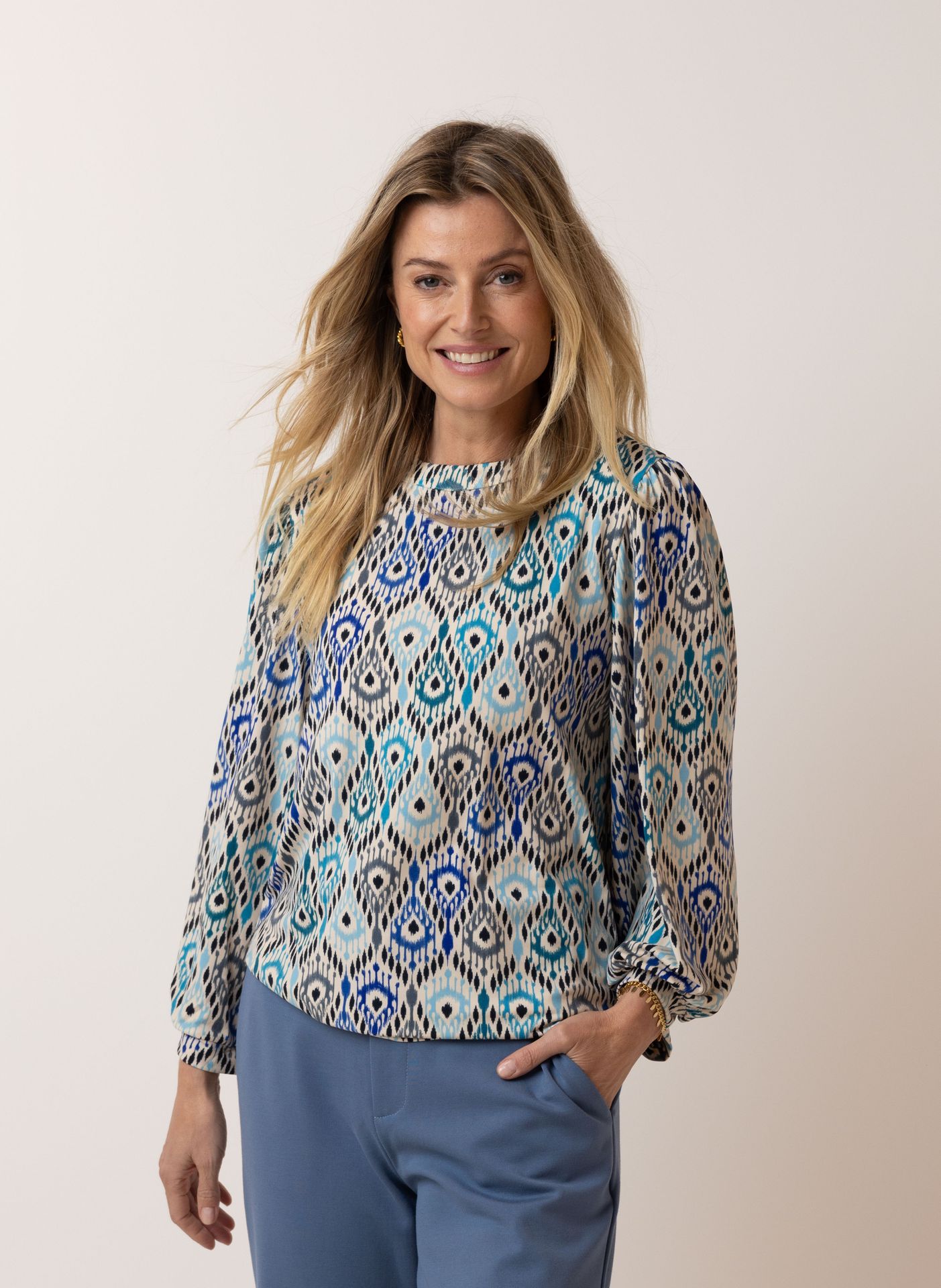 Norah Meerkleurige blouse blue multicolor 214131-420