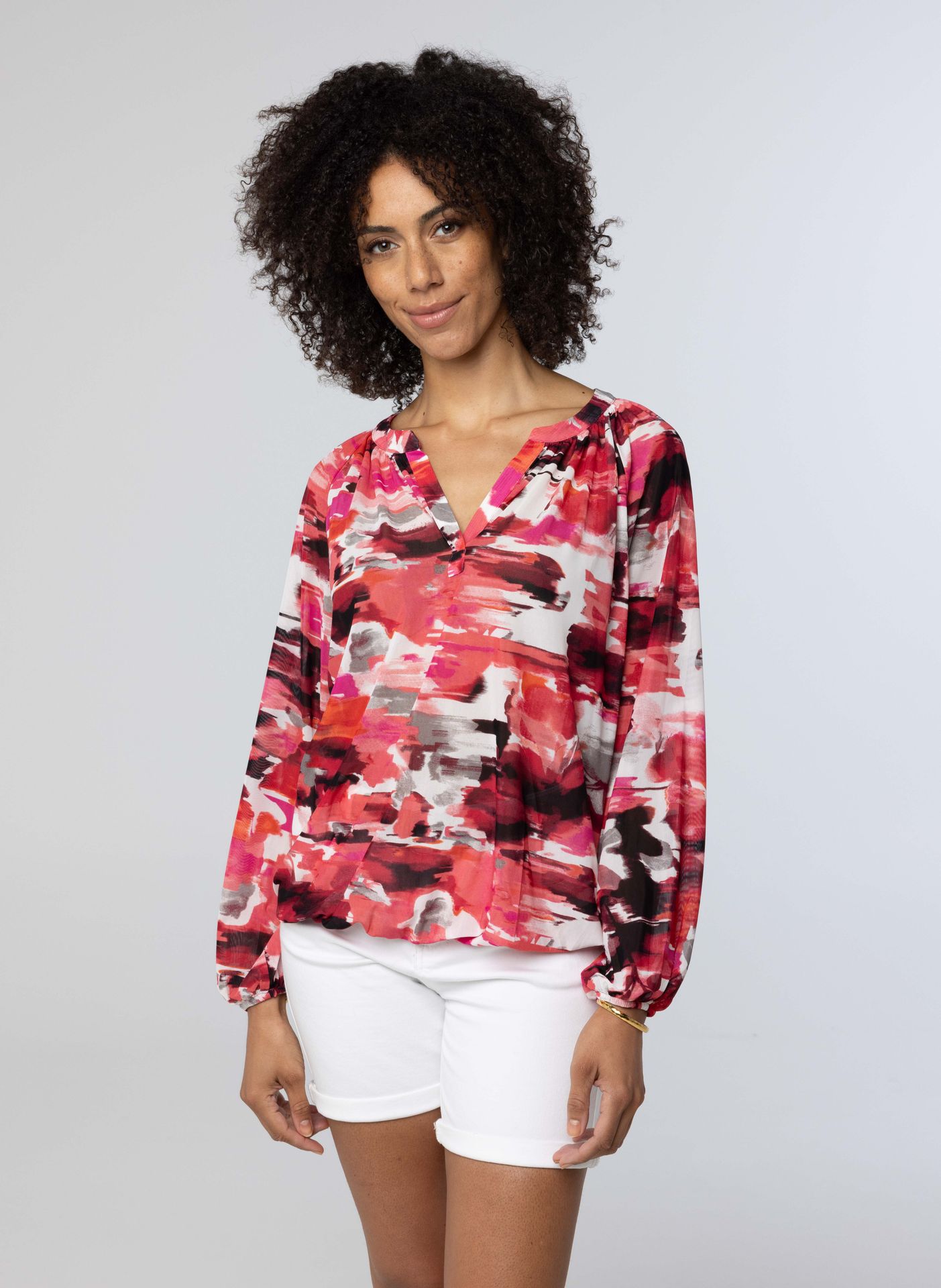 Norah Rode blouse met print red multicolor 214142-620