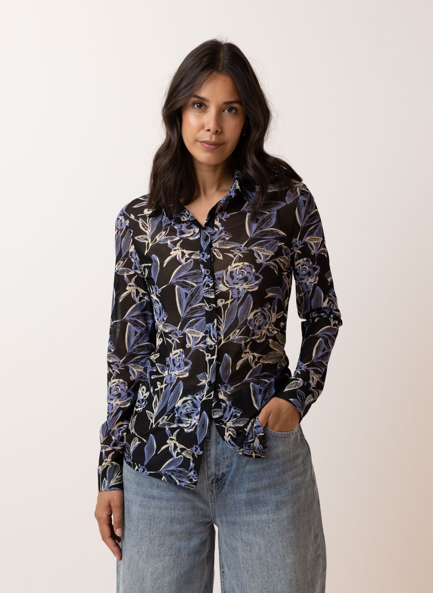 Norah Meerkleurige blouse blue multicolor 214178-420