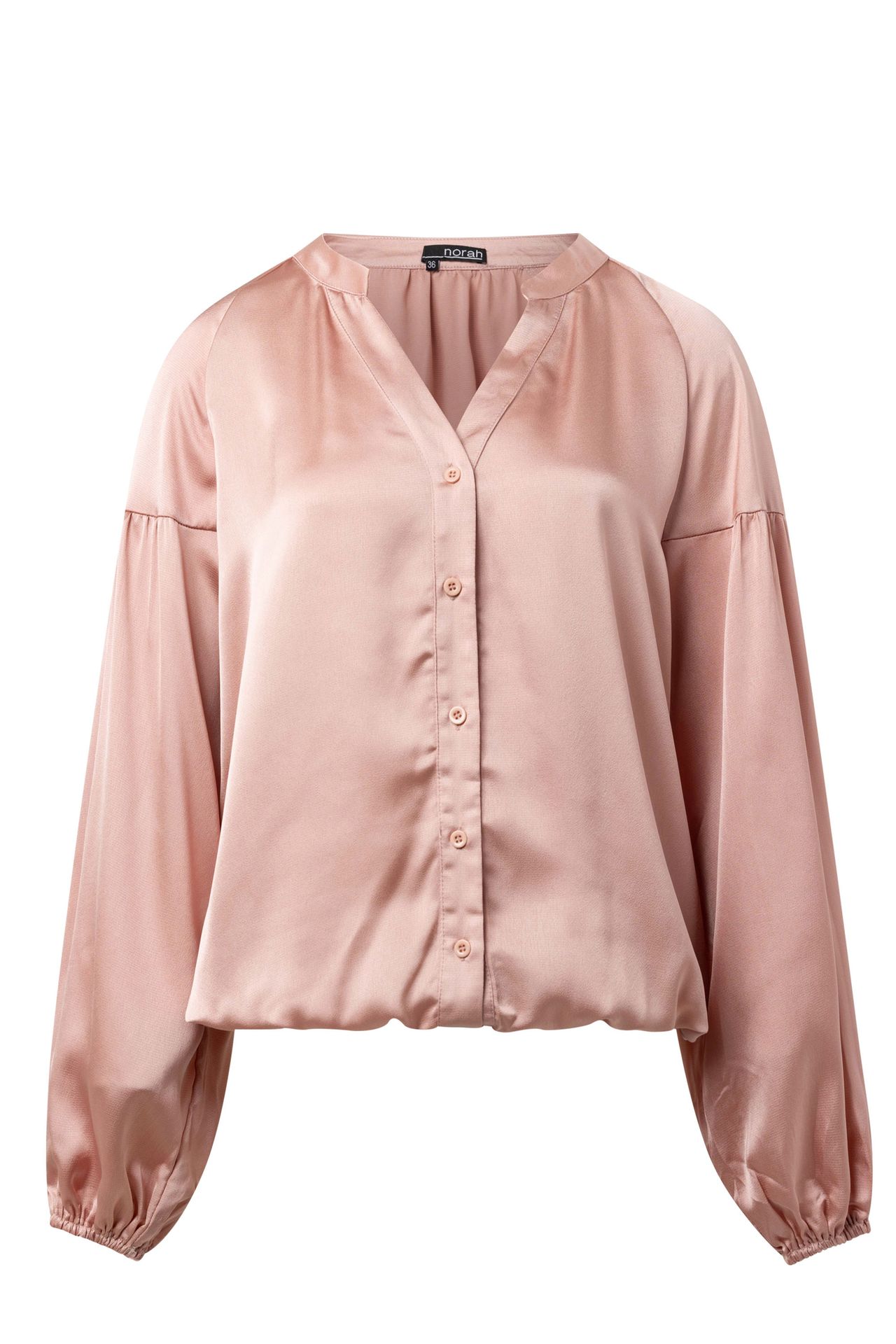 Norah Roze glanzende blouse peach 214209-703