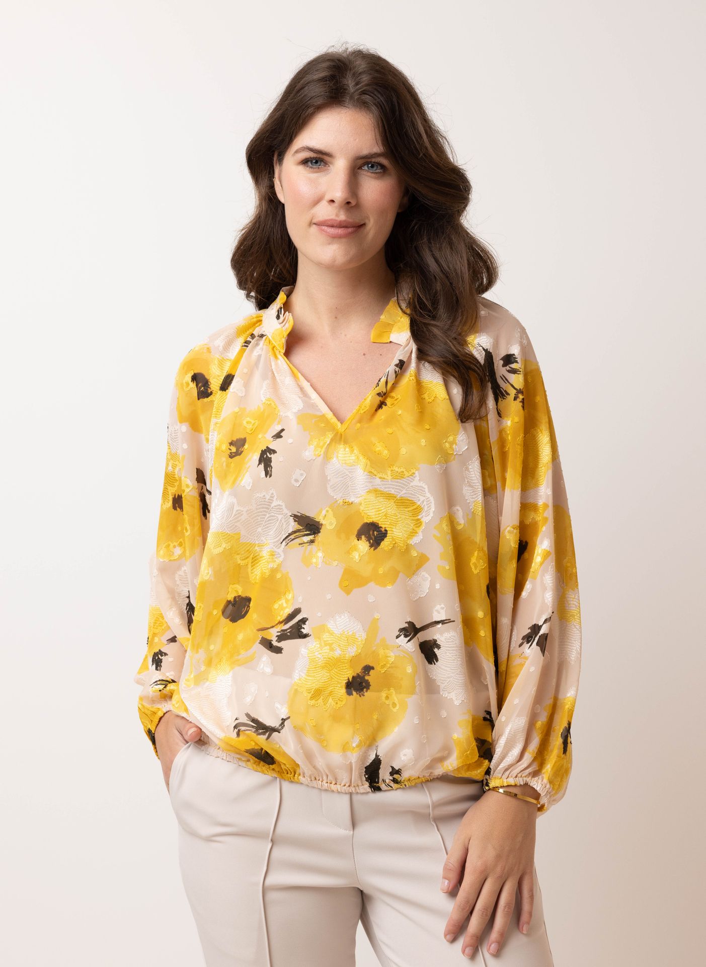  Gele blouse yellow/ecru 214215-341-42