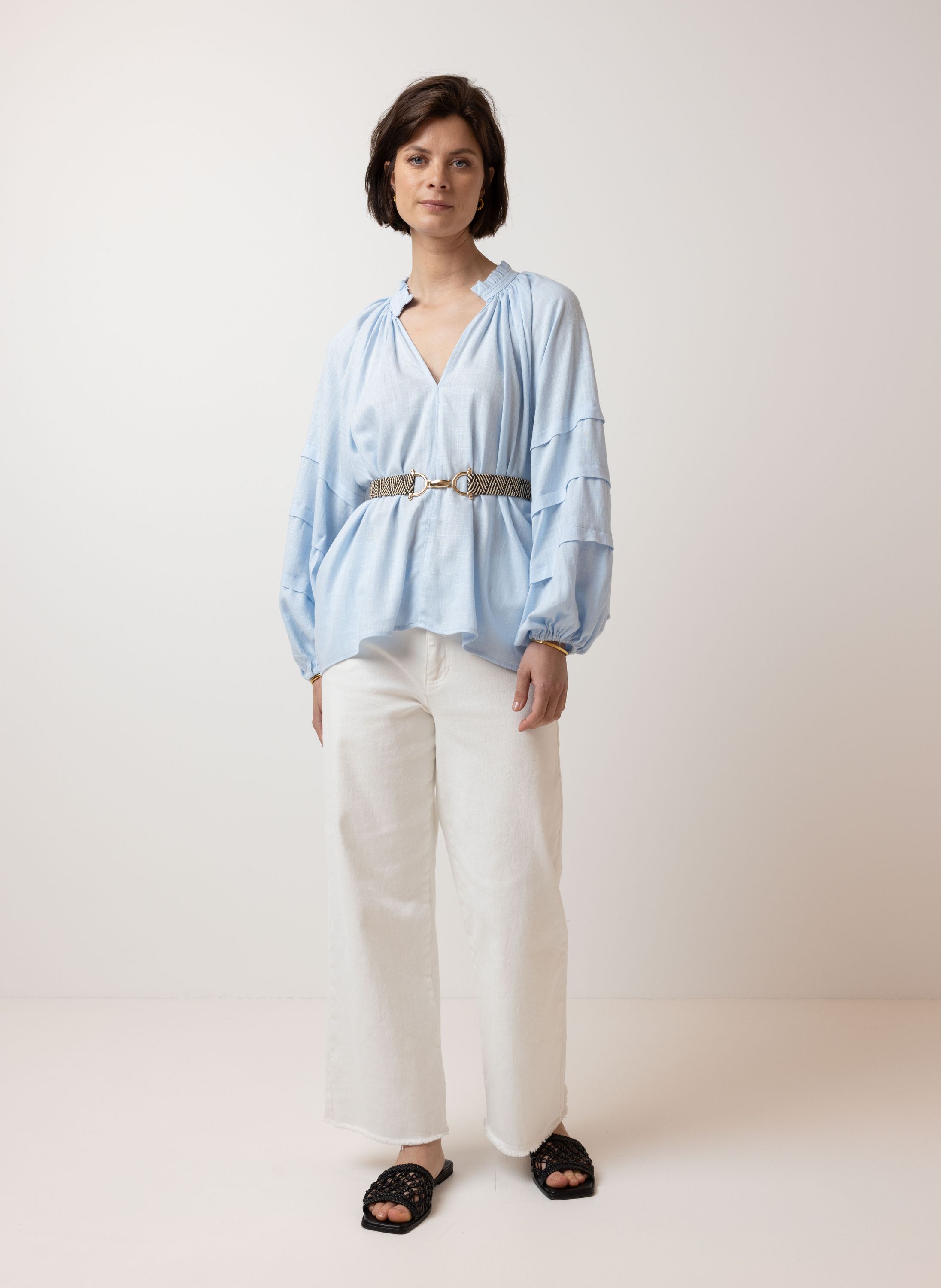 Norah Zwart ecru riem  214218-041