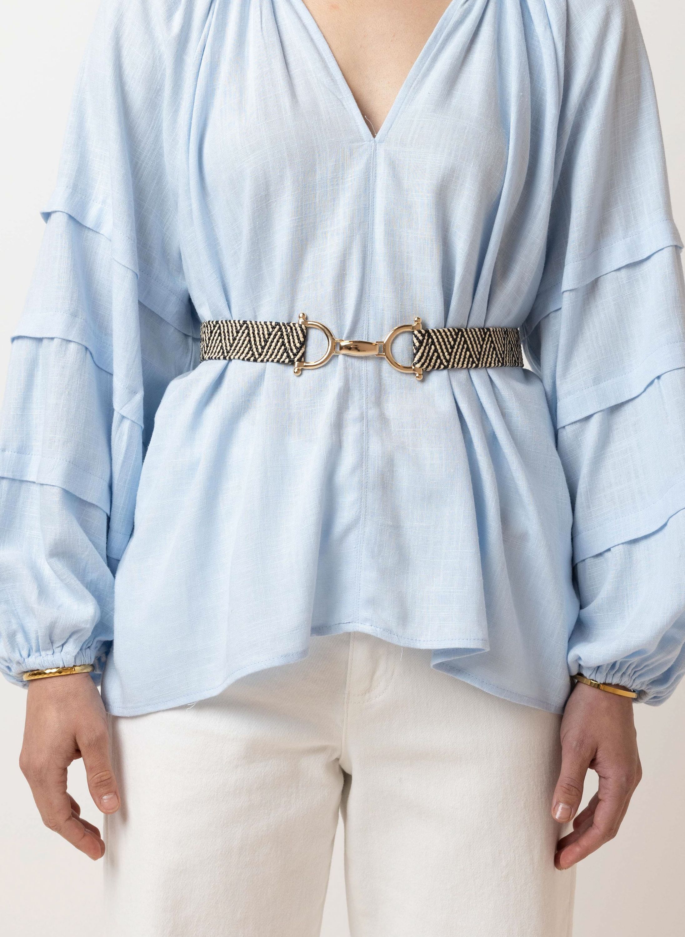 Norah Zwart ecru riem  214218-041