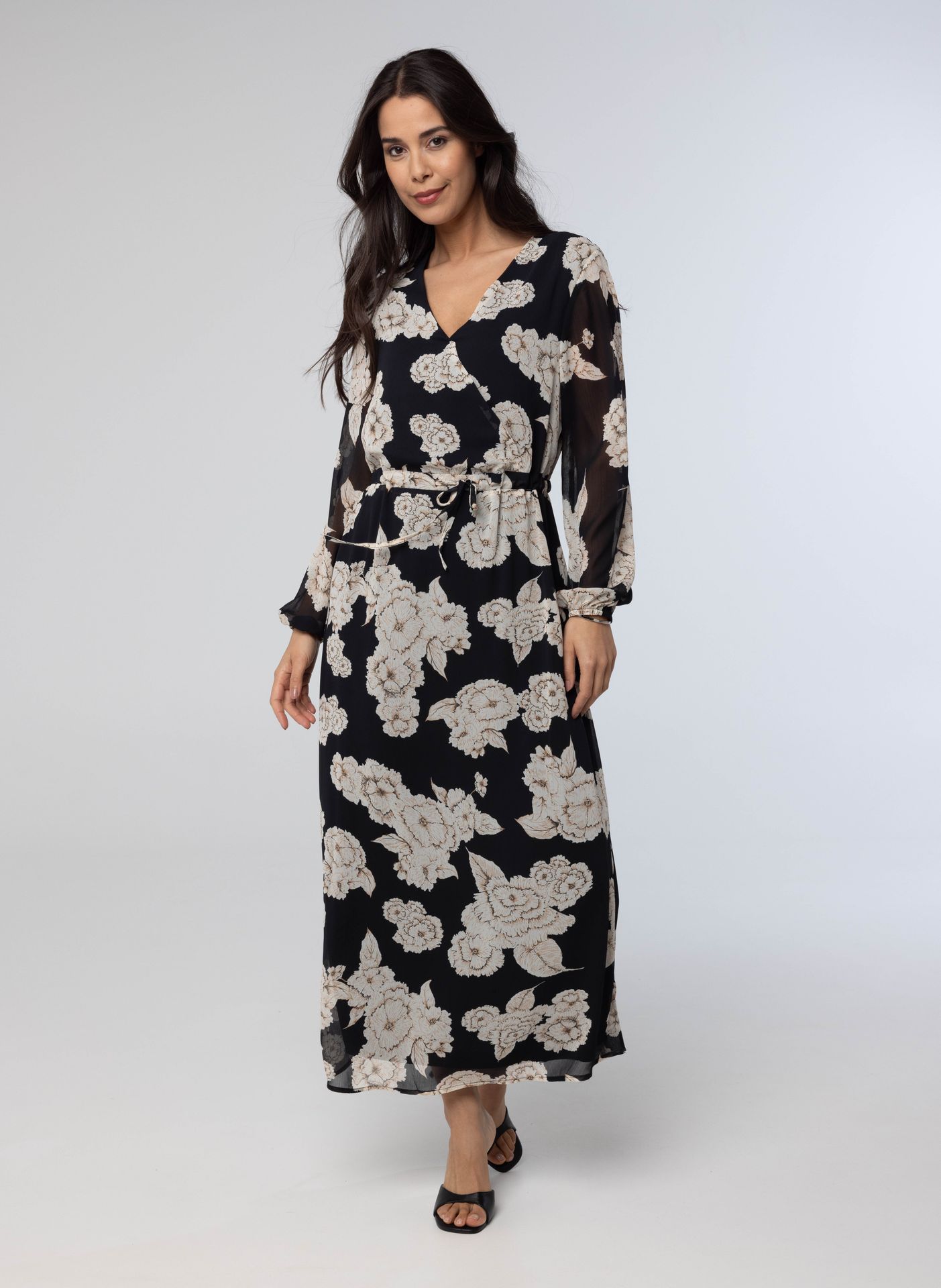  Maxi jurk met bloemenprint black multicolor 214237-020-42