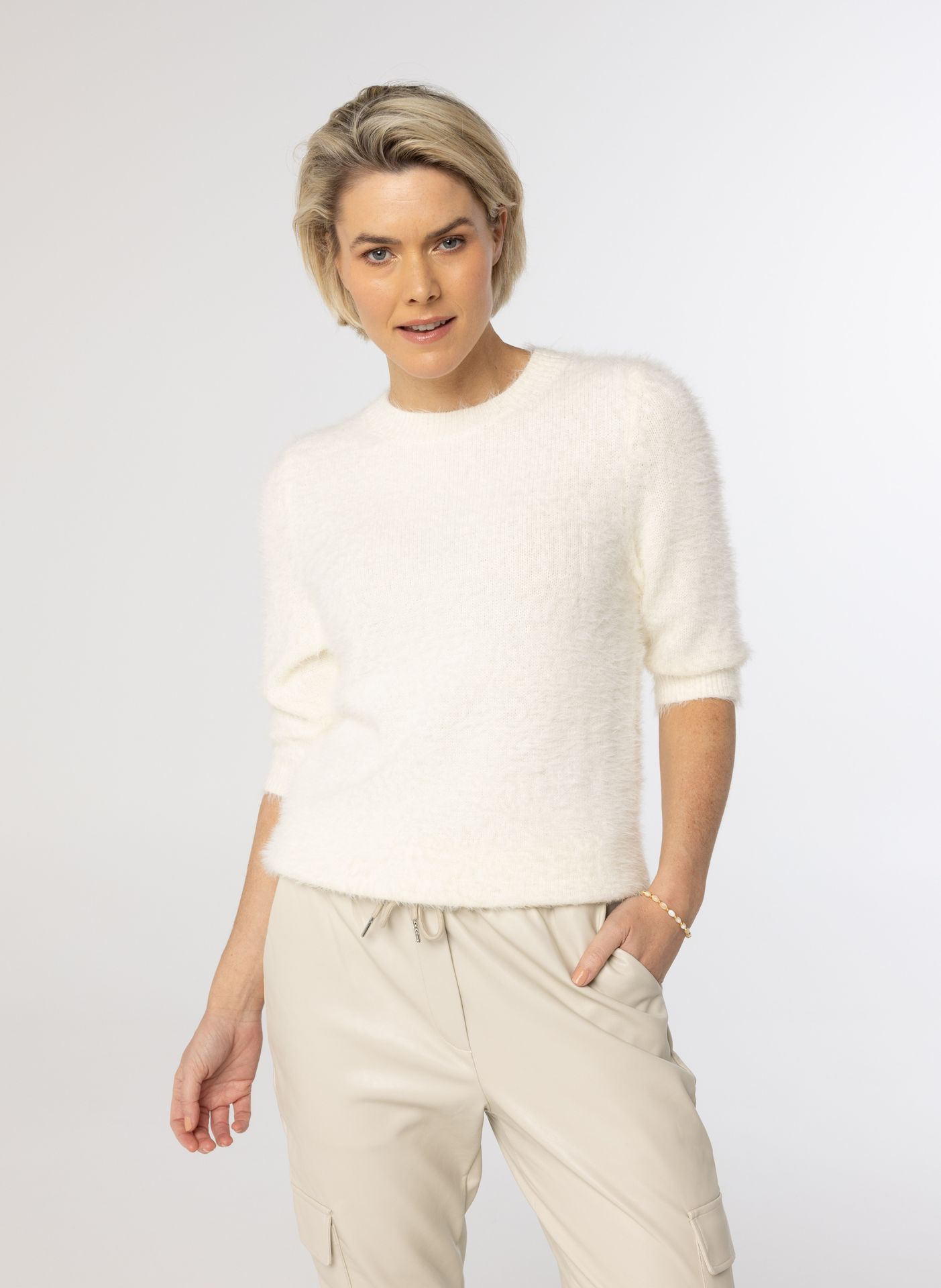 Norah Off white trui met halflange mouwen off-white 214271-101