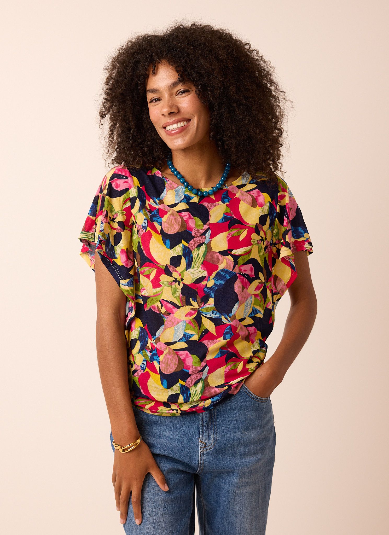 Norah Kleurrijk shirt met grafische print multicolor 214276-002