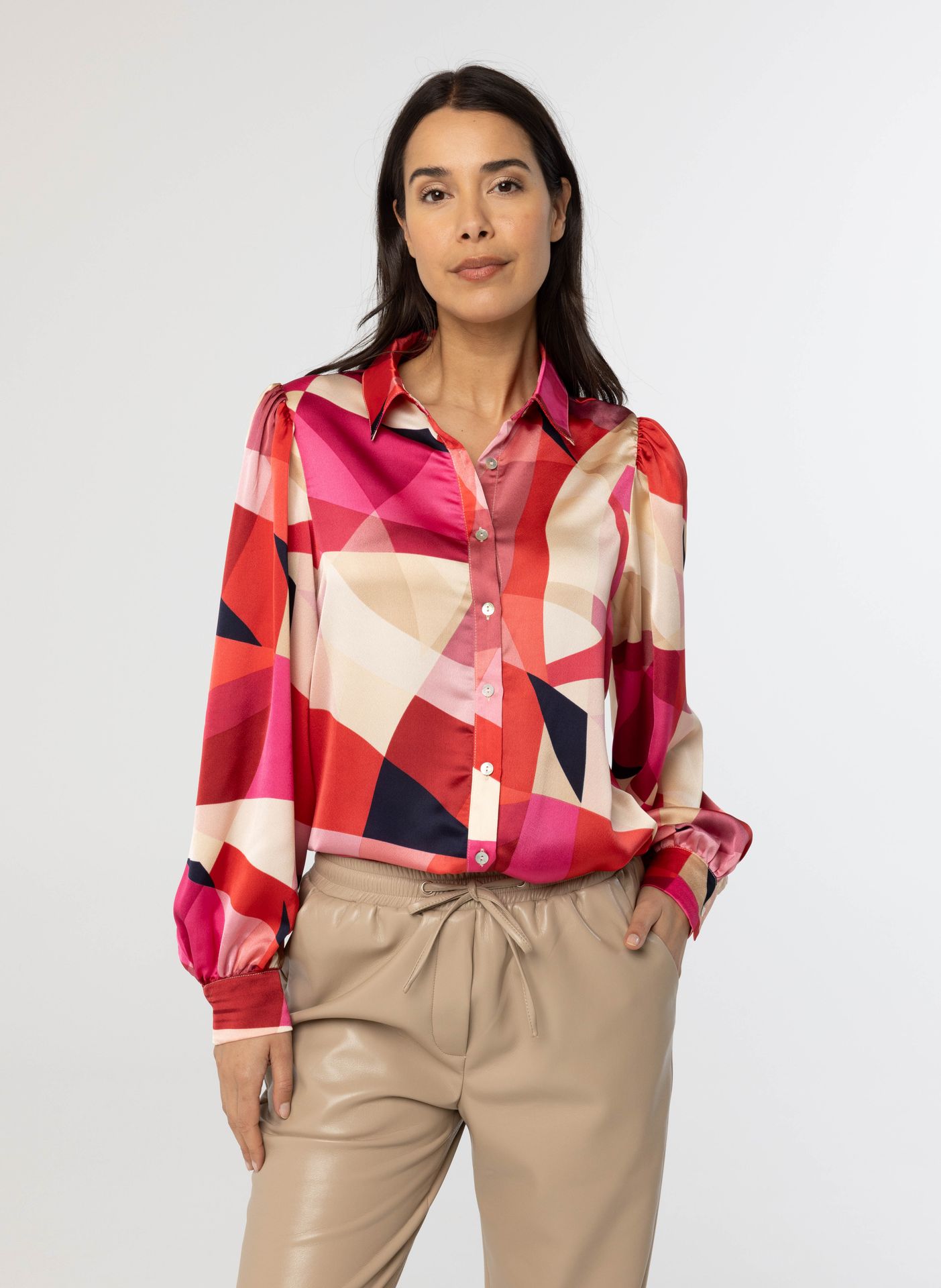  Meerkleurige blouse roze multicolor 214291-002-42