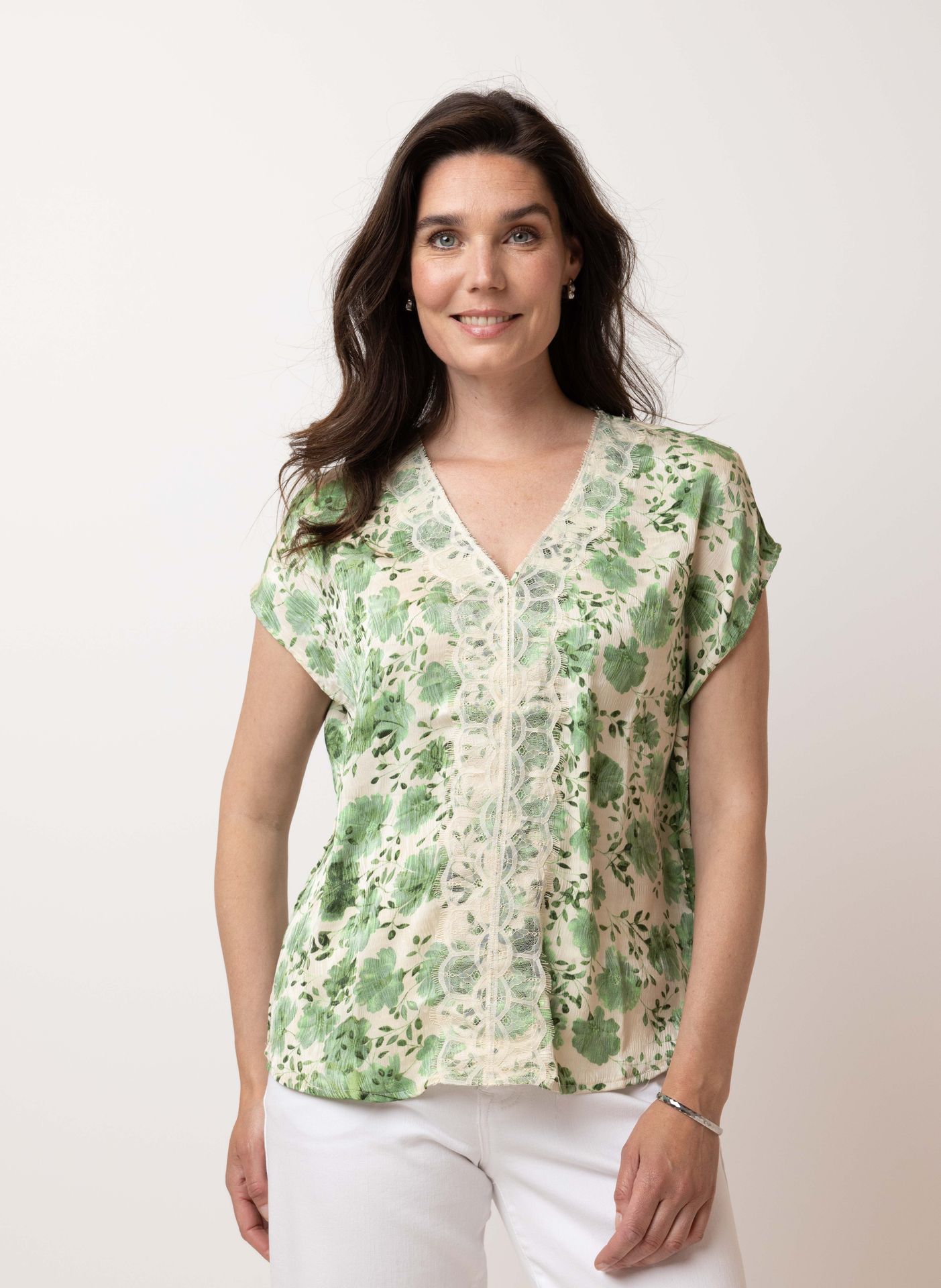 Norah Groene blouse green/ecru 214313-541