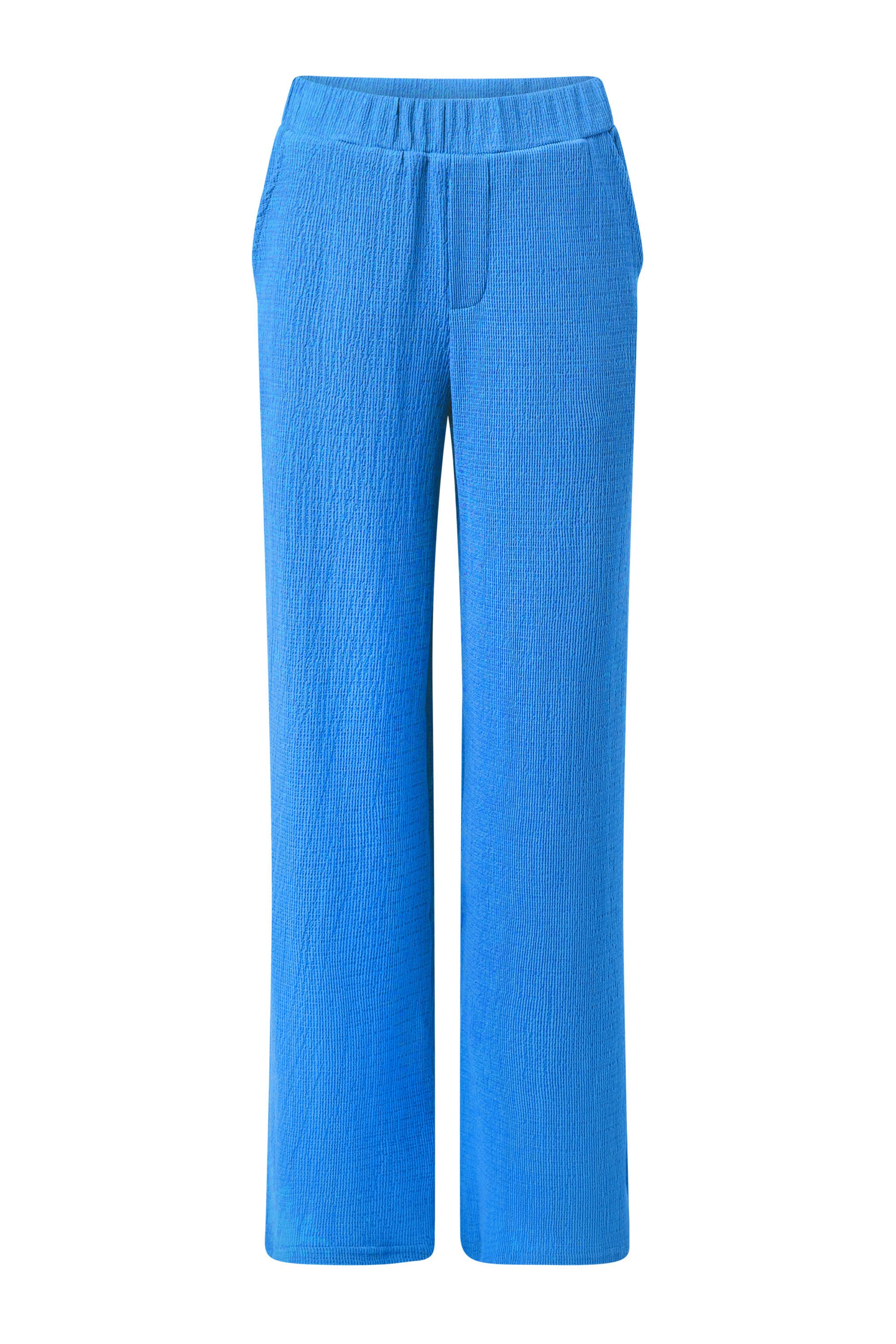 Norah Wide fit broek | Blauw | Structuur royal blue 214327-466