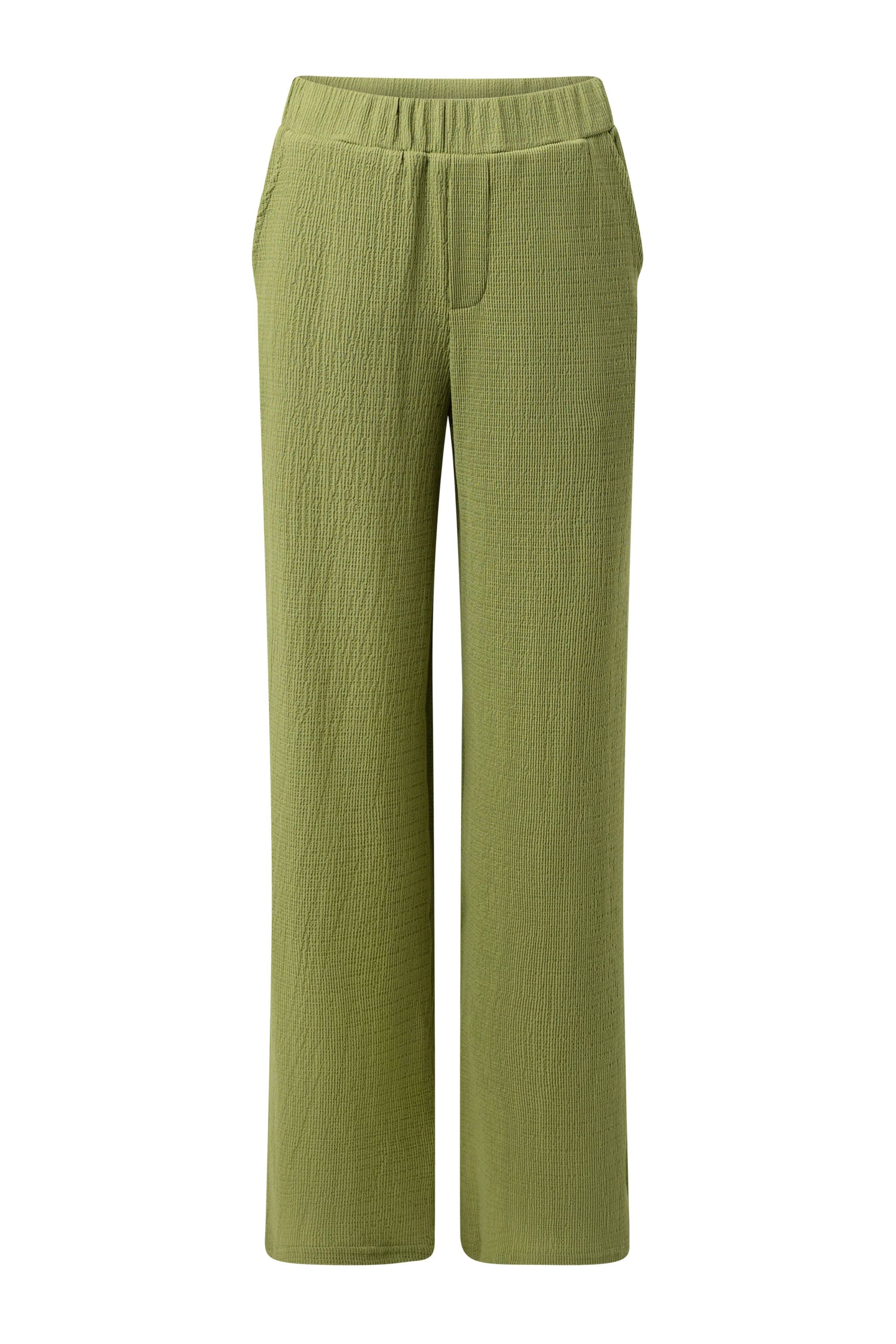 Olijfkleurige recht broek