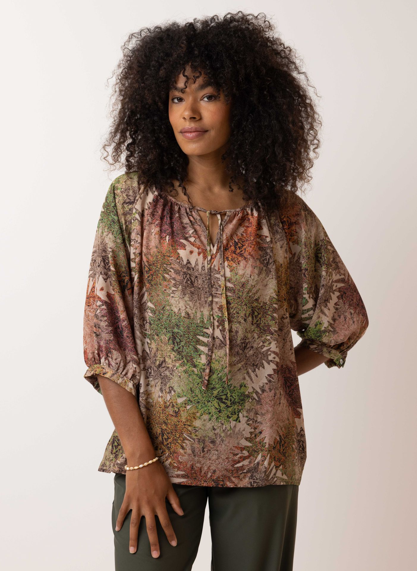 Norah Meerkleurige blouse sand multicolor 214368-121