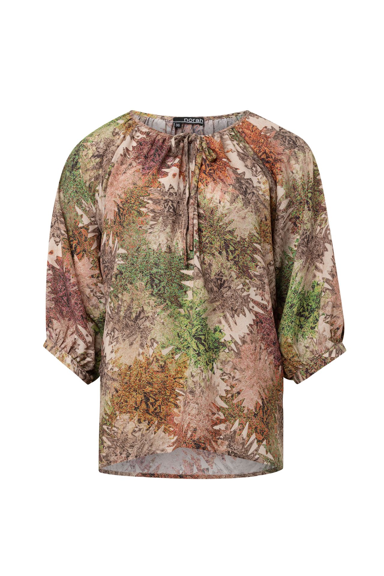  Meerkleurige blouse sand multicolor 214368-121-44