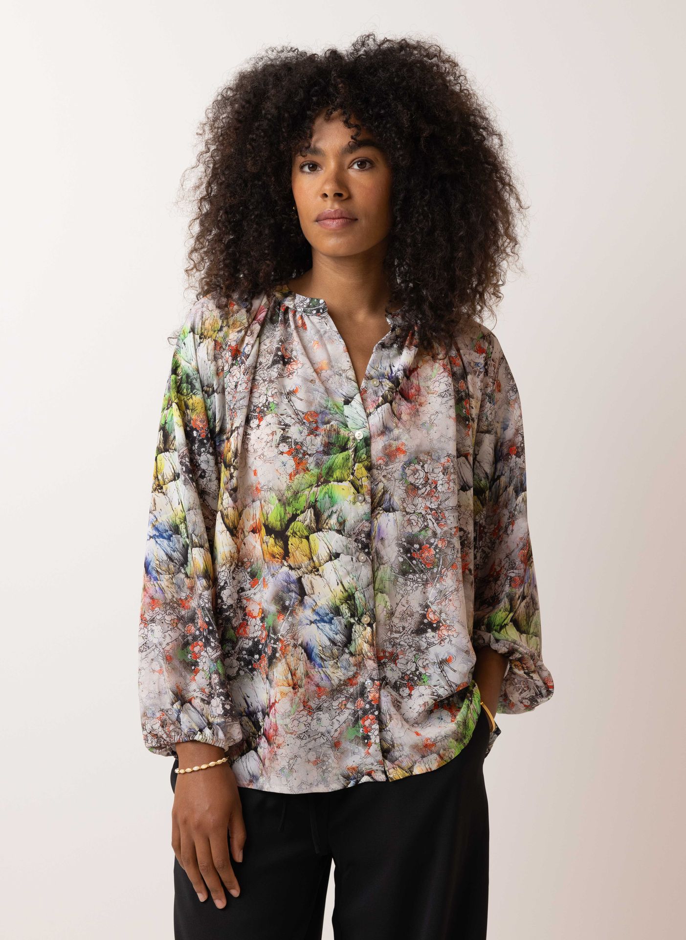  Meerkleurige blouse multicolor 214418-002-44