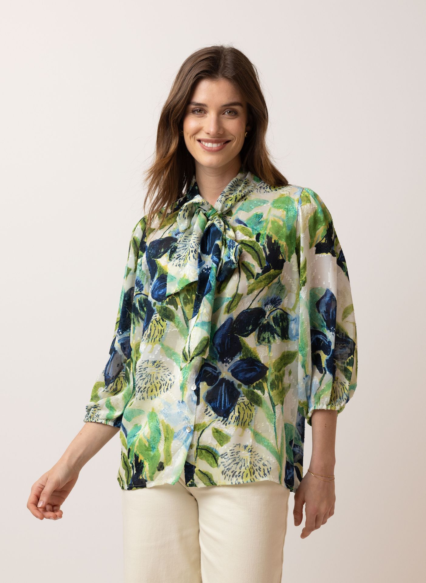 Norah Meerkleurige blouse green multicolor 214434-520