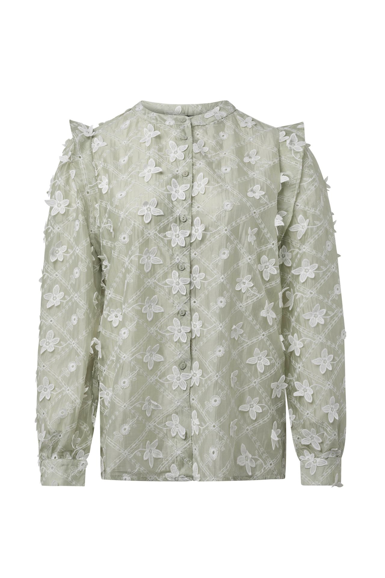 Norah Mintgroene blouse green/white 214448-531