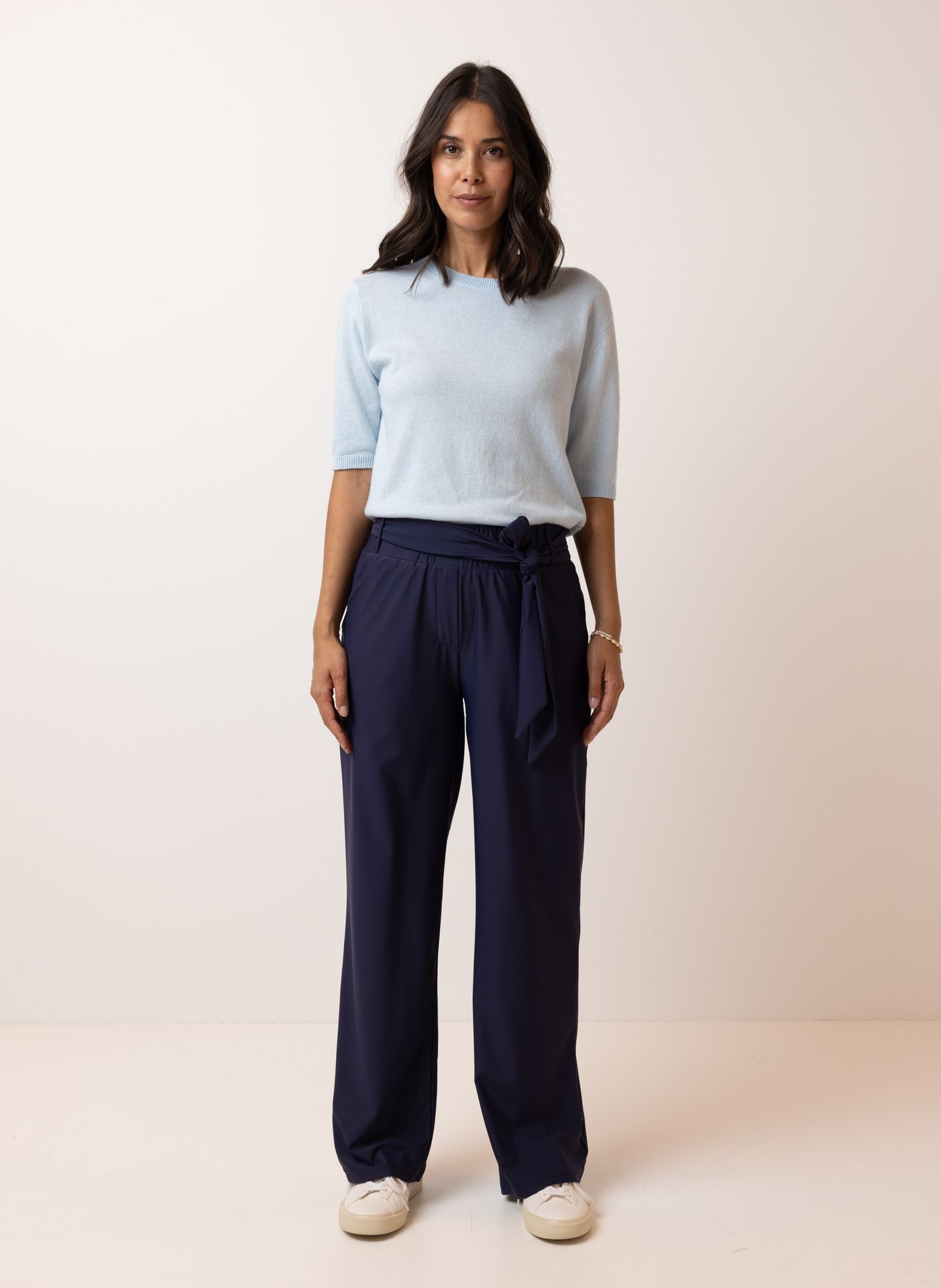 Norah Blauwe pantalon travelstof navy 214476-492