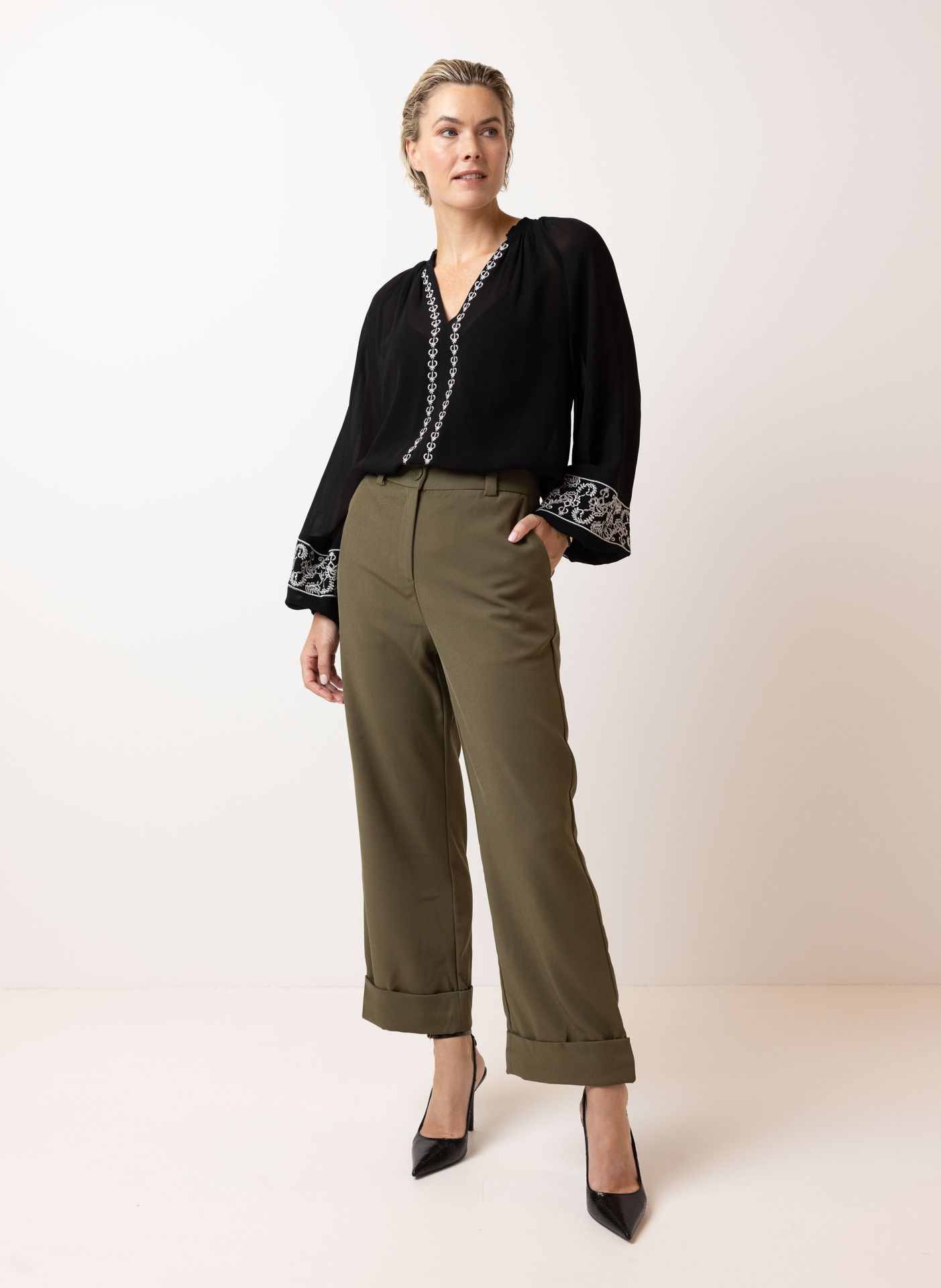 Norah Groene pantalon olive 214493-597