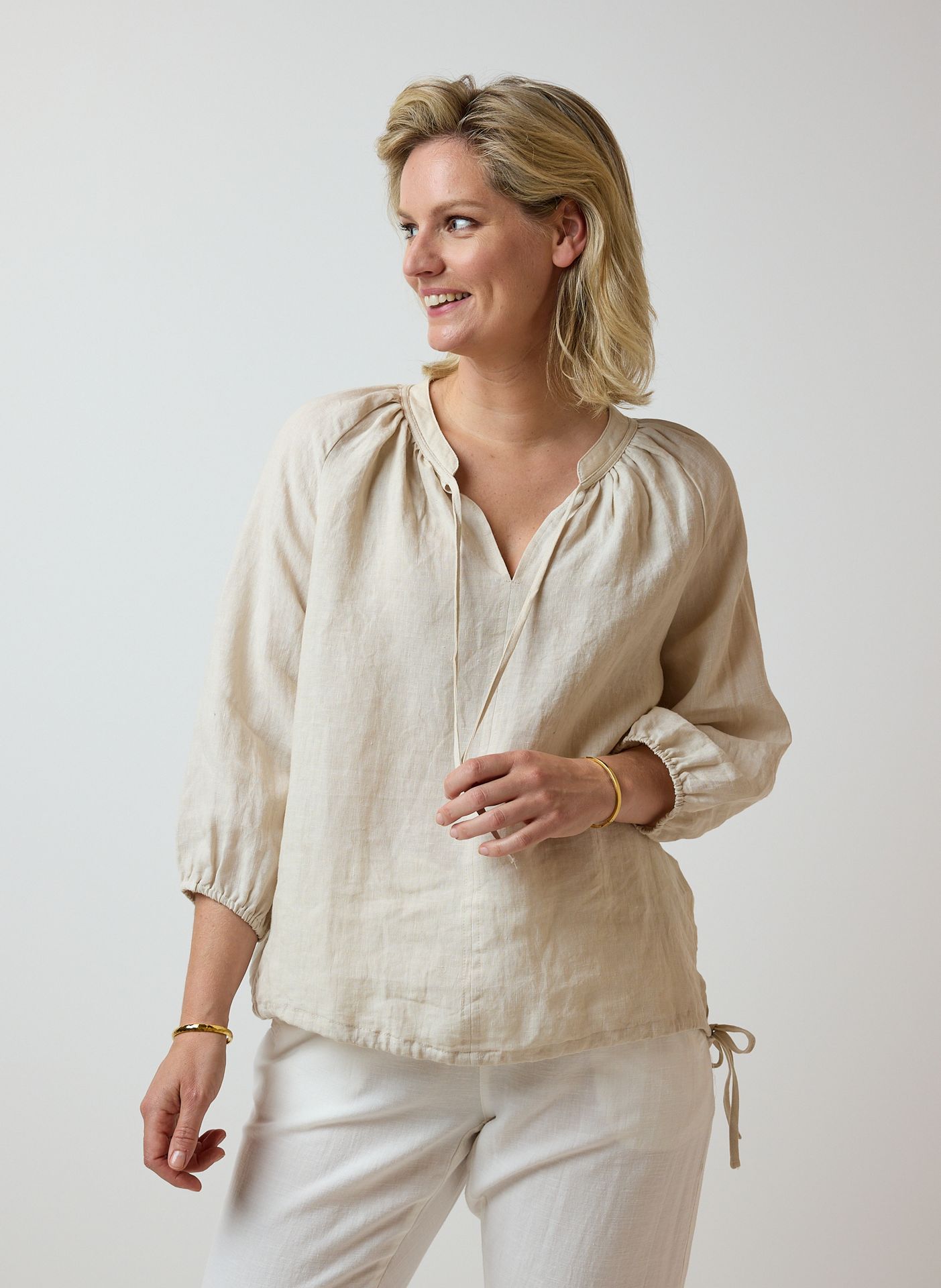 Norah Linnen blouse light sand 214498-111