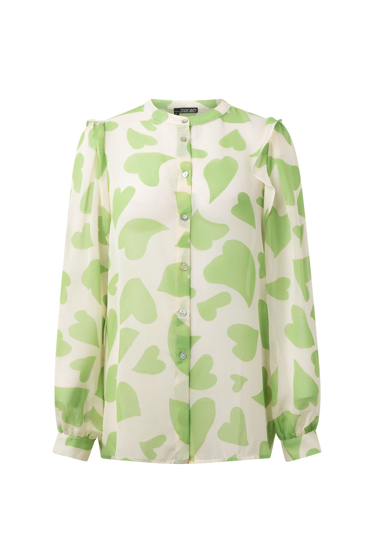 Norah Groene blouse hartjes ecru/green 214513-175