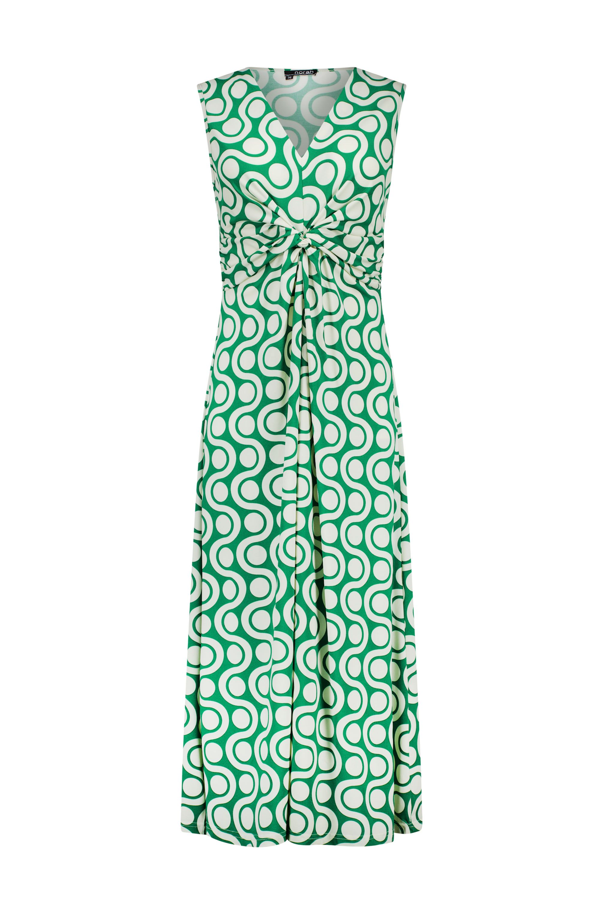Norah Groene maxi jurk met grafische print green/ecru 214565-541
