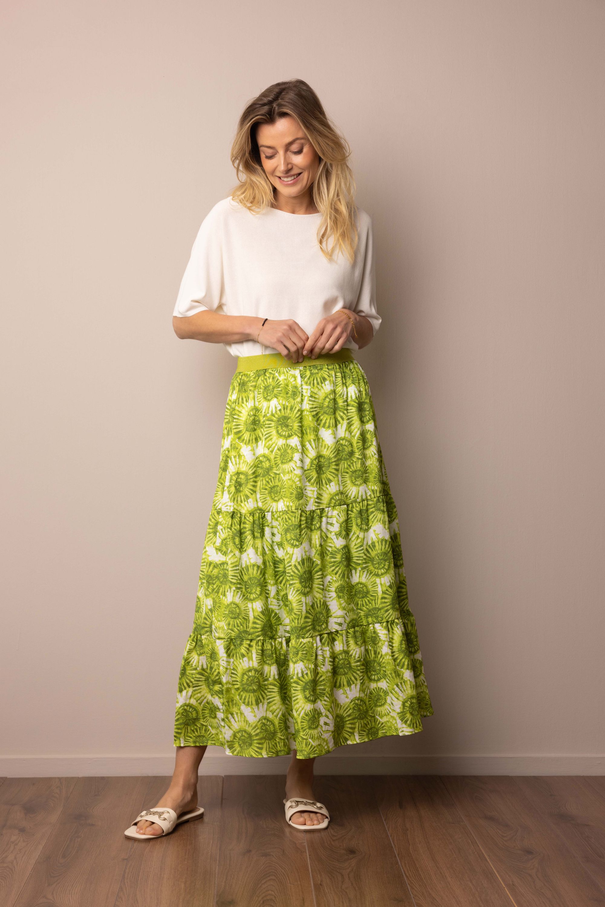 Norah Groene maxi rok green multicolor 214625-520