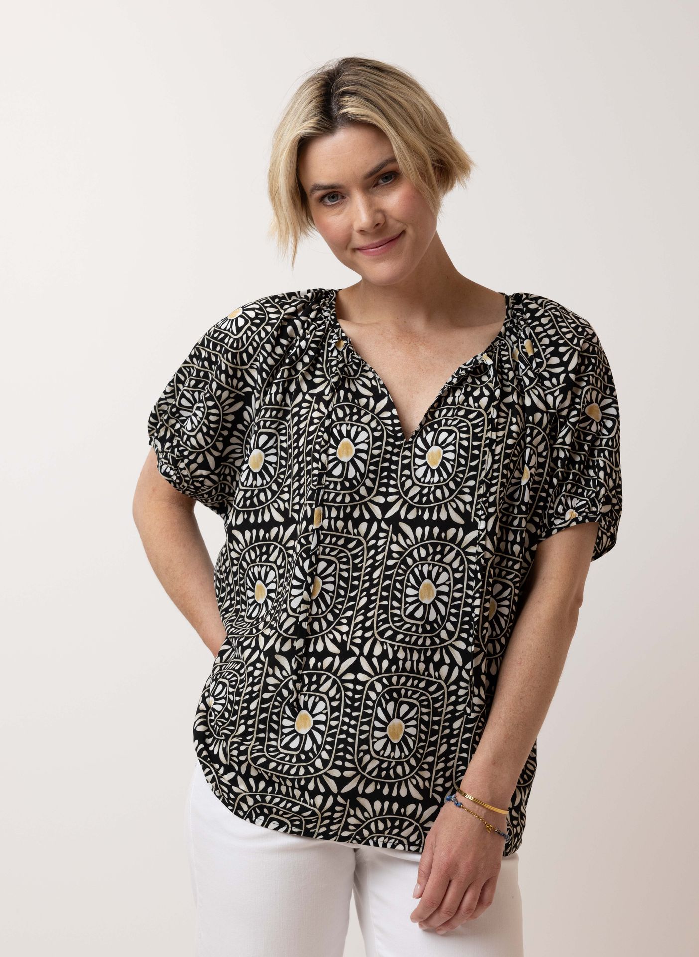 Norah Meerkleurige blouse black multicolor 214638-020