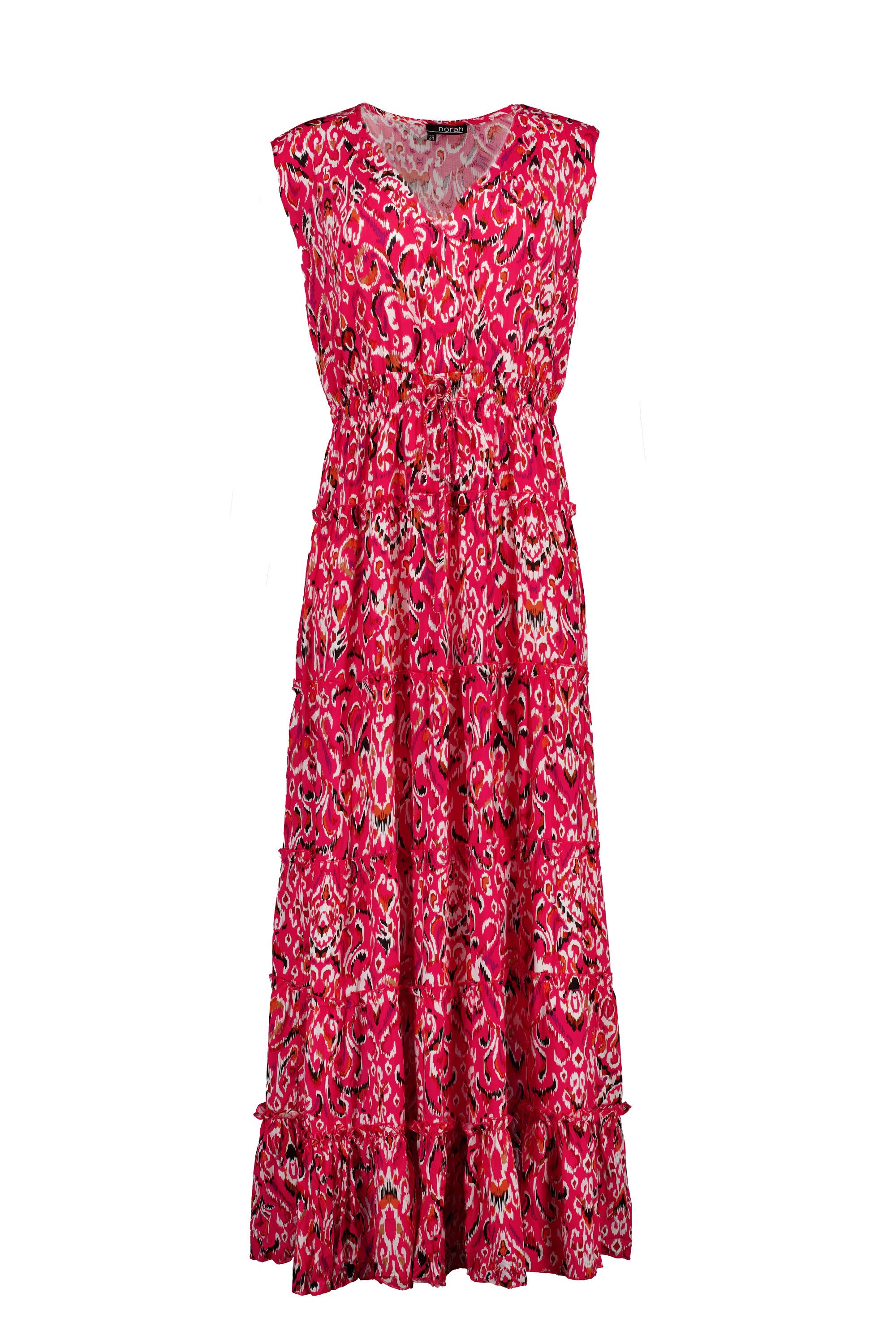 Norah Roze maxi jurk met grafische print pink multicolor 214663-920