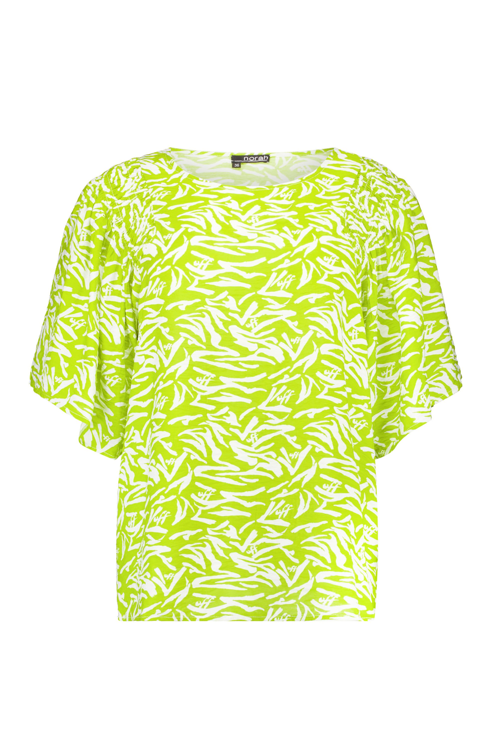 Norah Groene blouse met grafische print green/white 214675-531