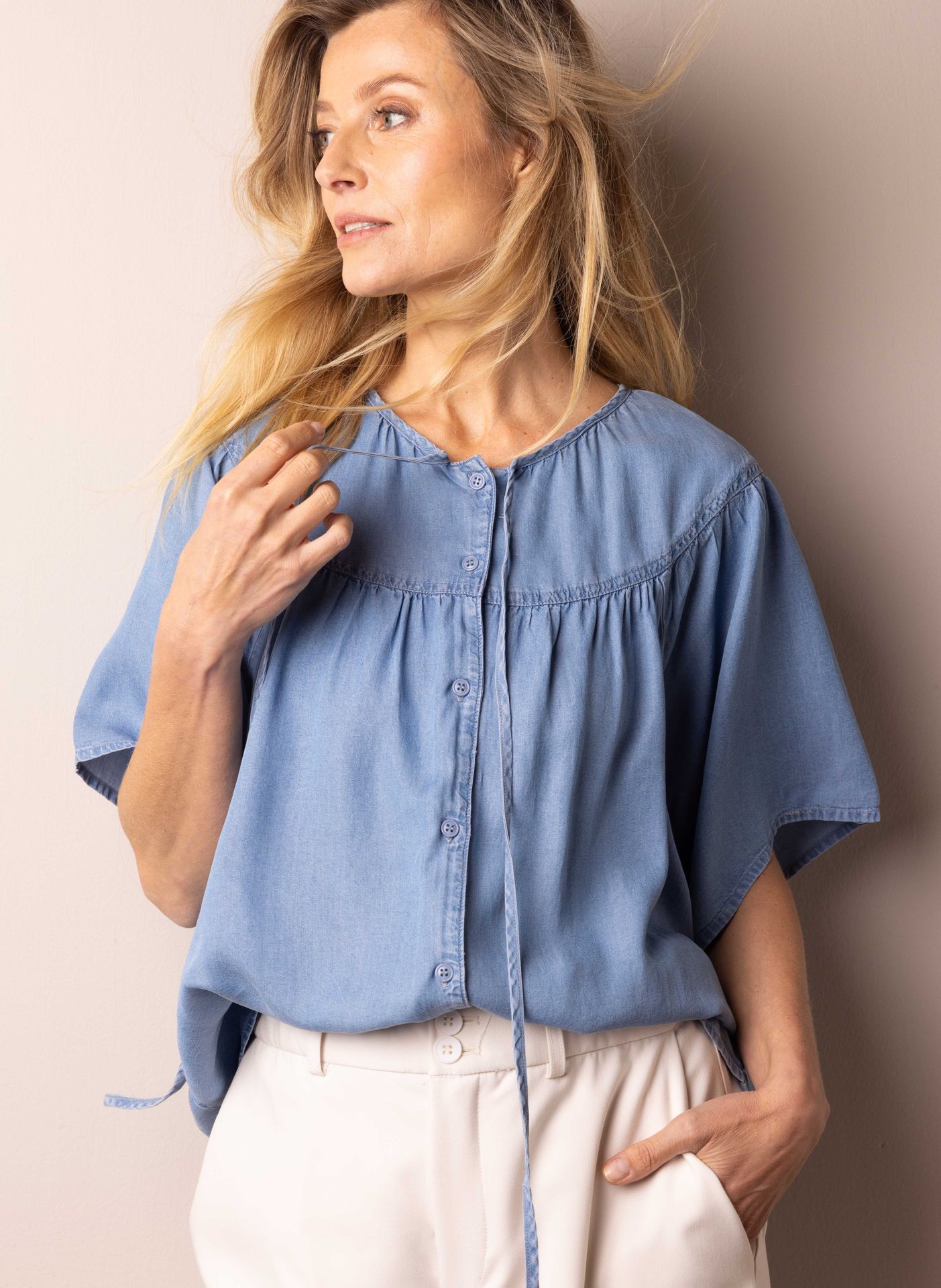 Norah Blauwe denim blouse jeans/blue 214710-471-48
