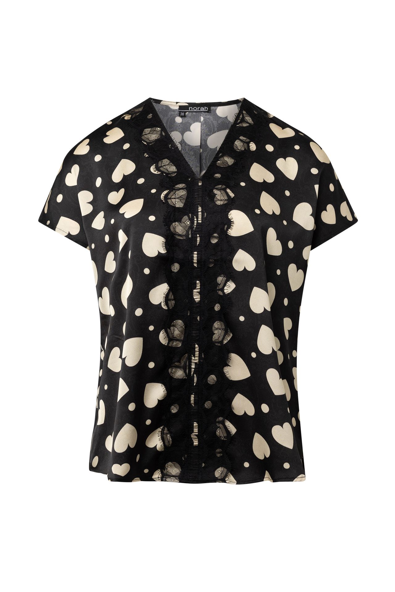 Norah Blouse met hartjes black/ecru 214719-041