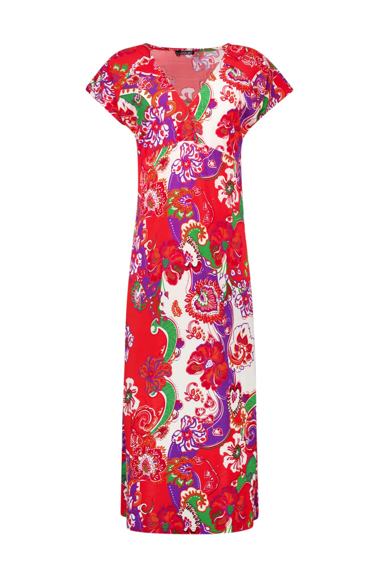 Norah Meerkleurige maxi jurk red multicolor 214746-620