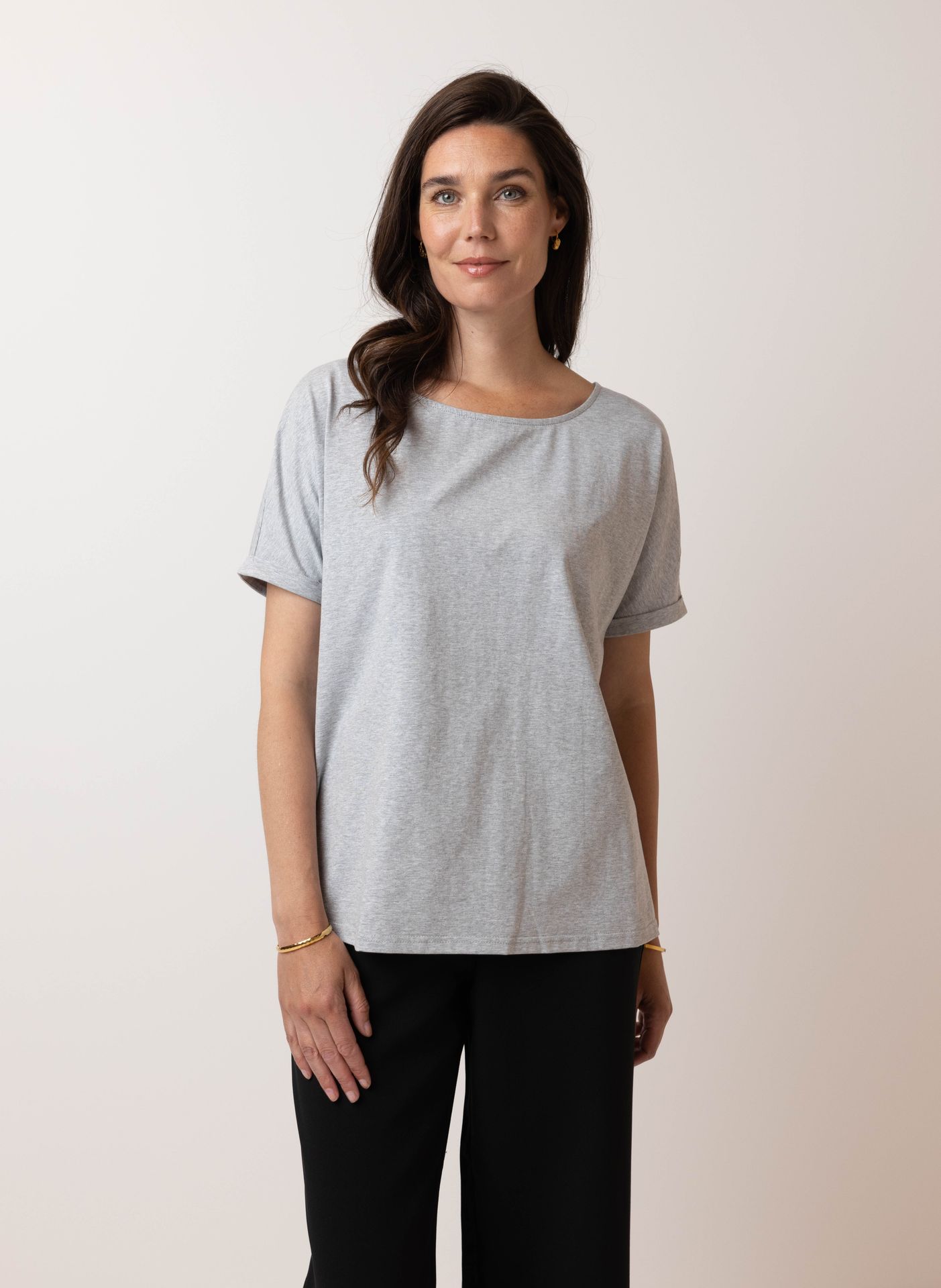 Norah Grijs shirt grey melange 214774-050