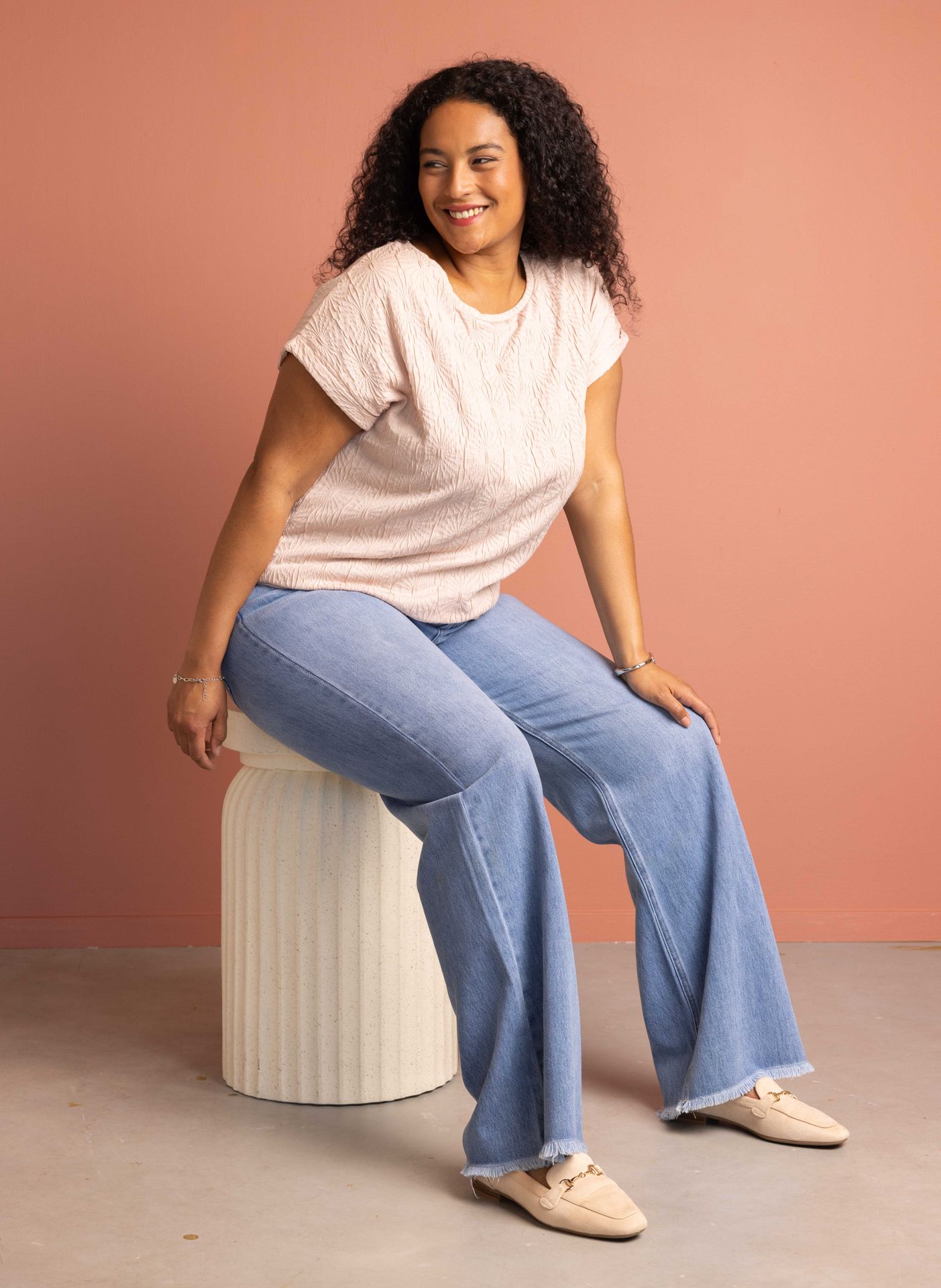Norah Zandkleurig shirt pebble stone 214788-055