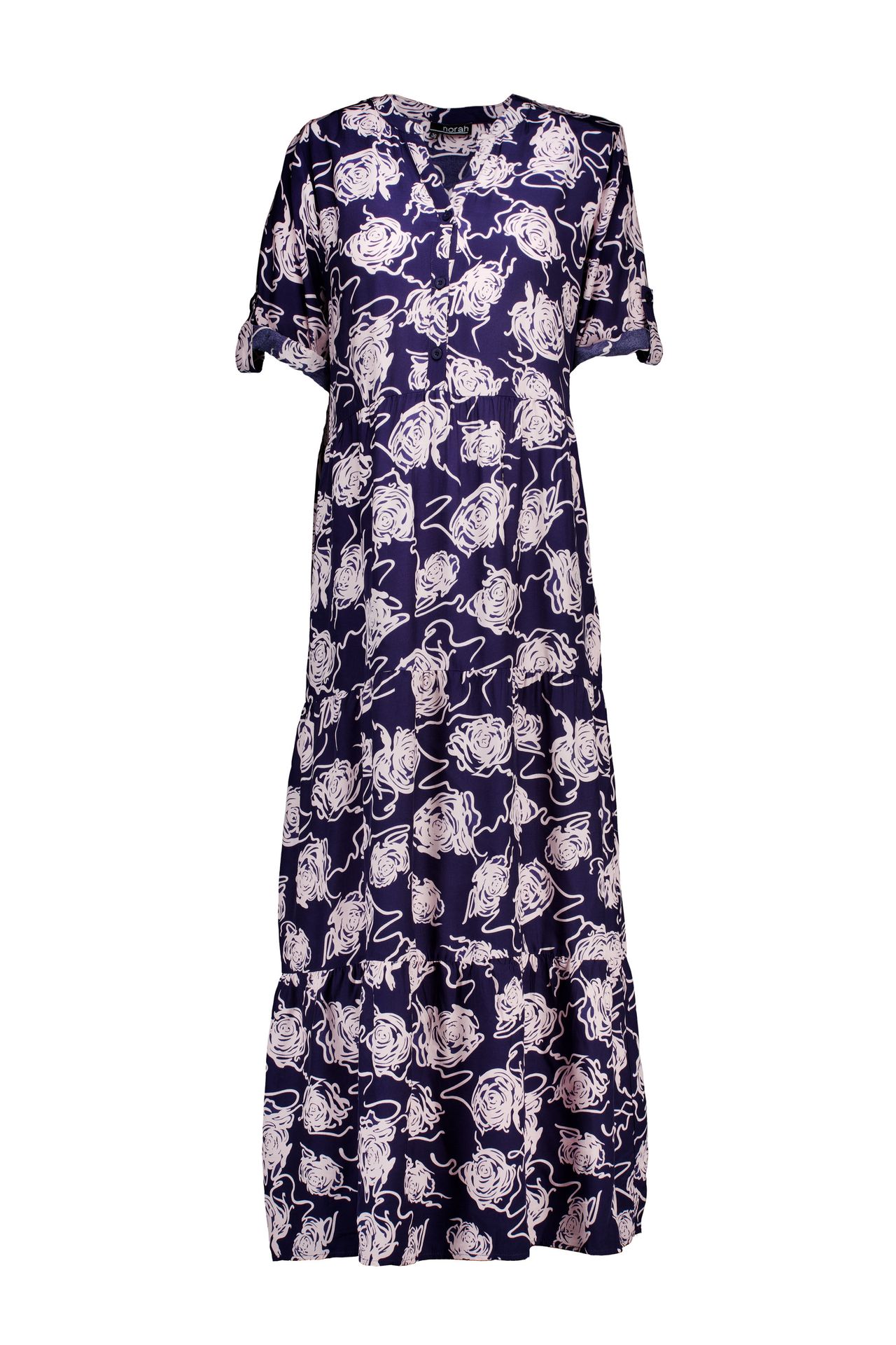 Norah Donkerblauwe maxi jurk pink/blue 214825-934-44