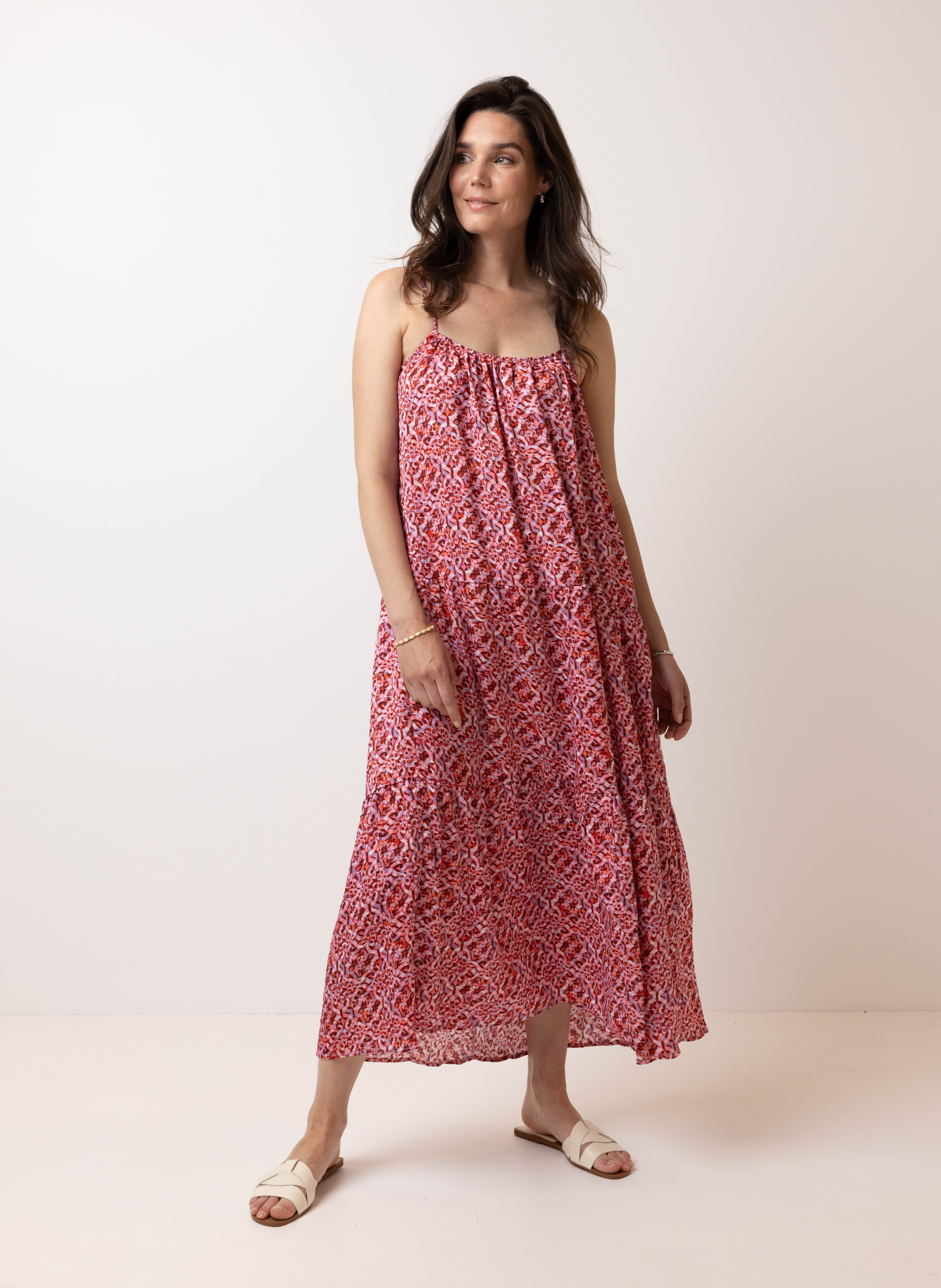 Roze maxi jurk sale