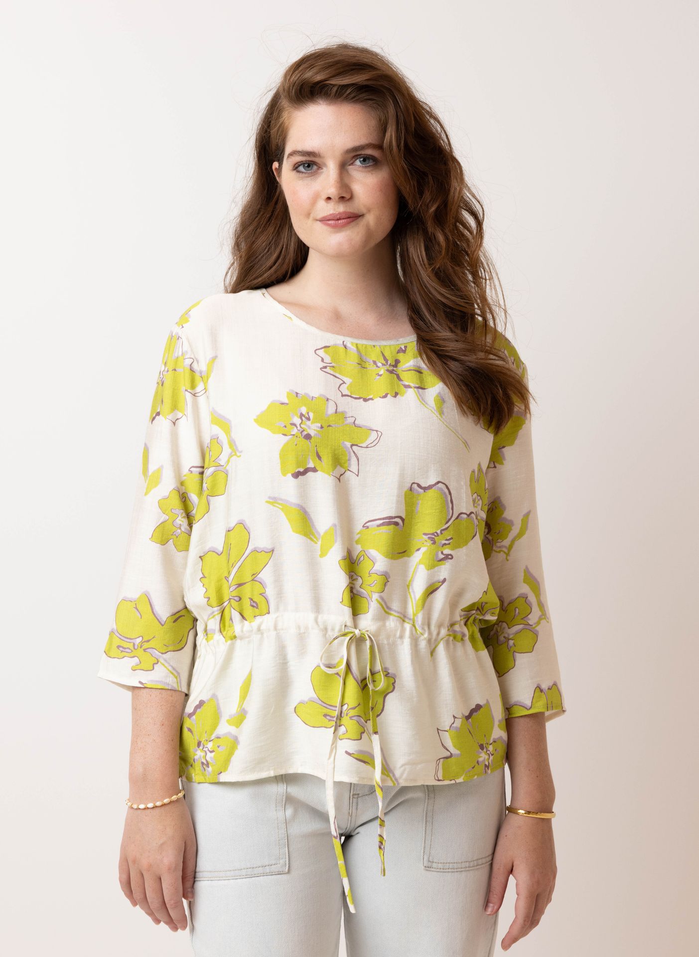  Bloemen blouse lime multicolor 214834-501-42
