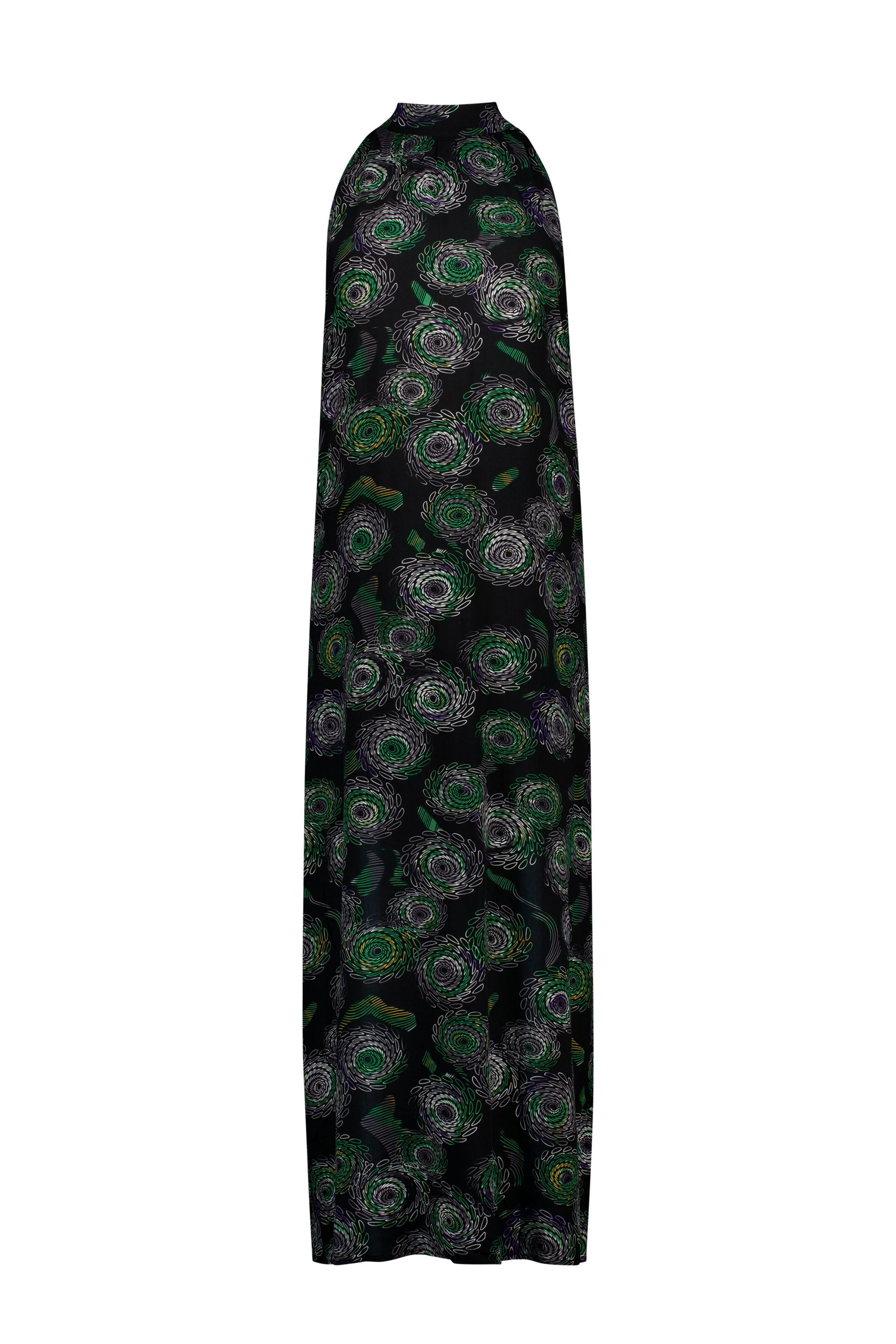 Norah Zwarte maxi jurk met grafische print black multicolor 214849-020