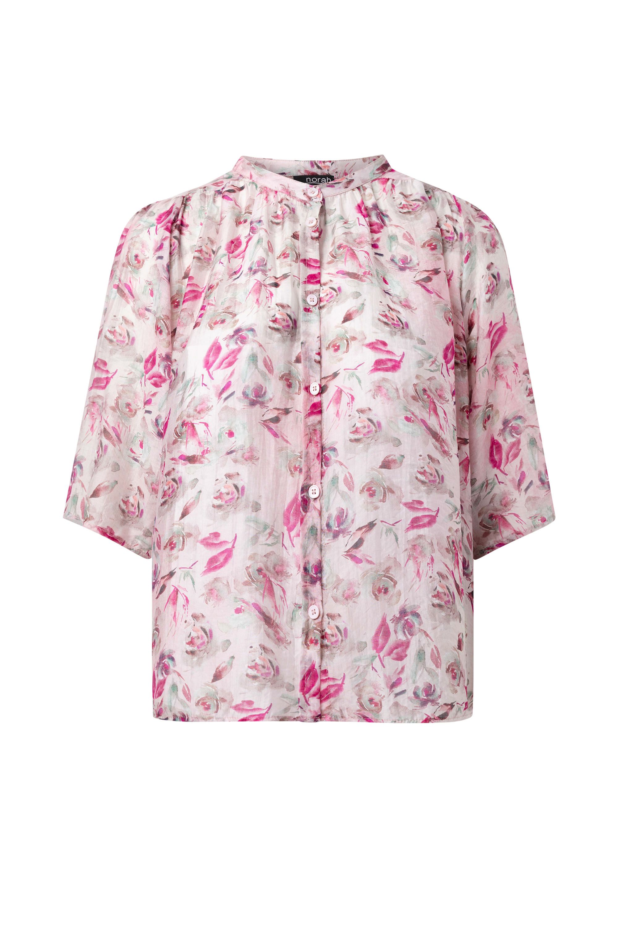 Norah Roze blouse met bloemenprint pink multicolor 214936-920