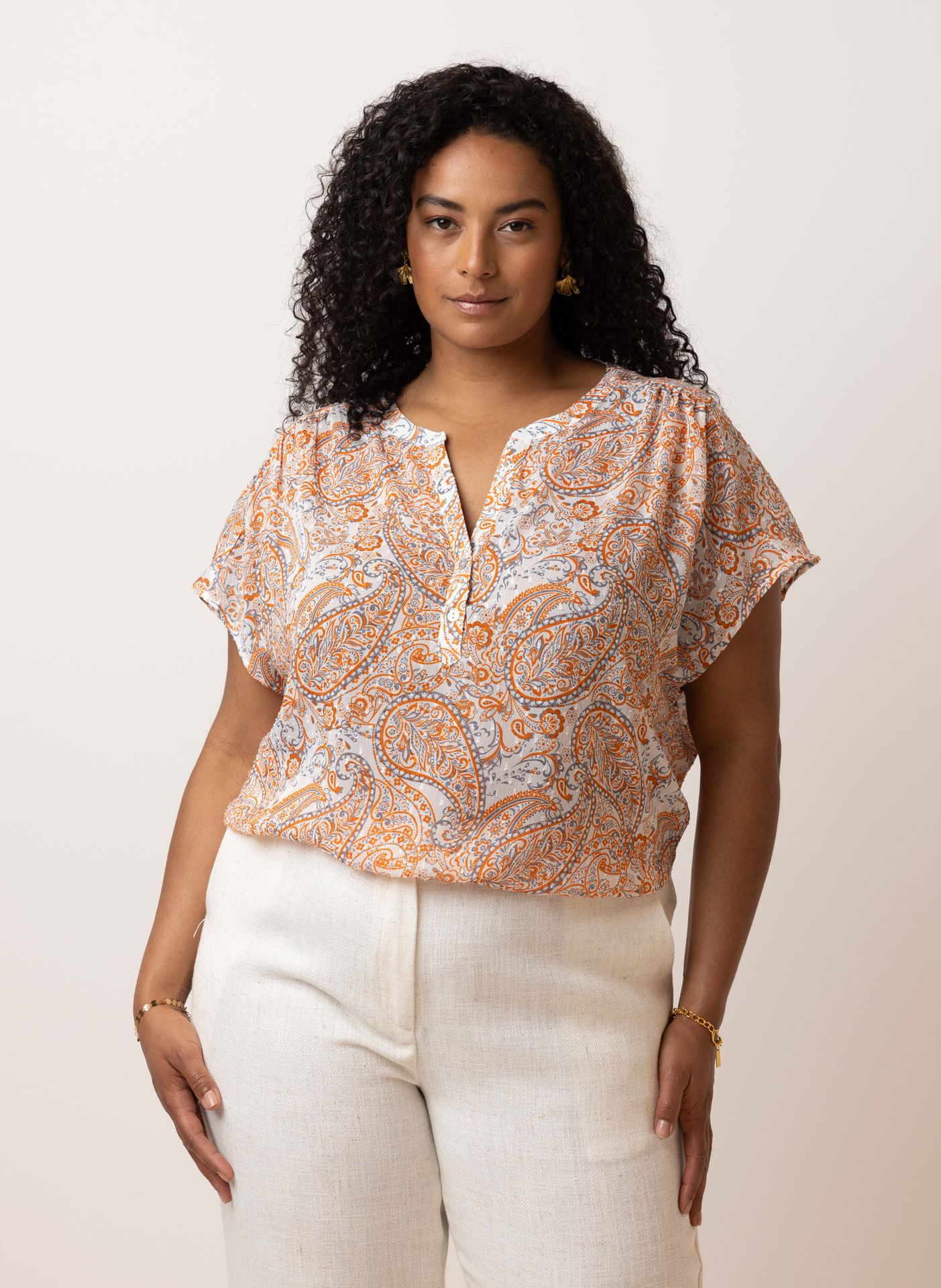 Norah Meerkleurig blouse orange multicolor 214950-720