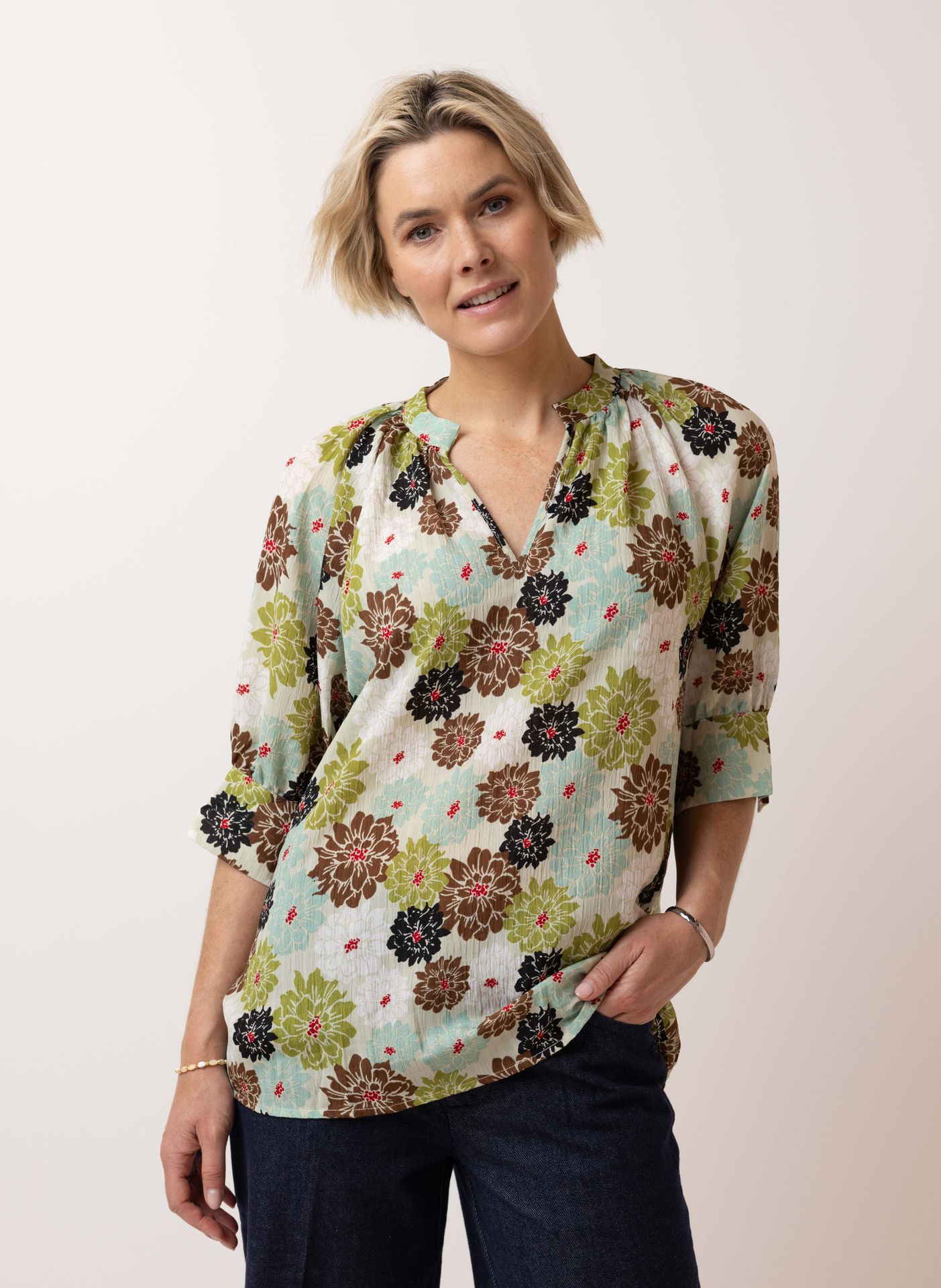  Meerkleurige blouse multicolor 214956-002-46