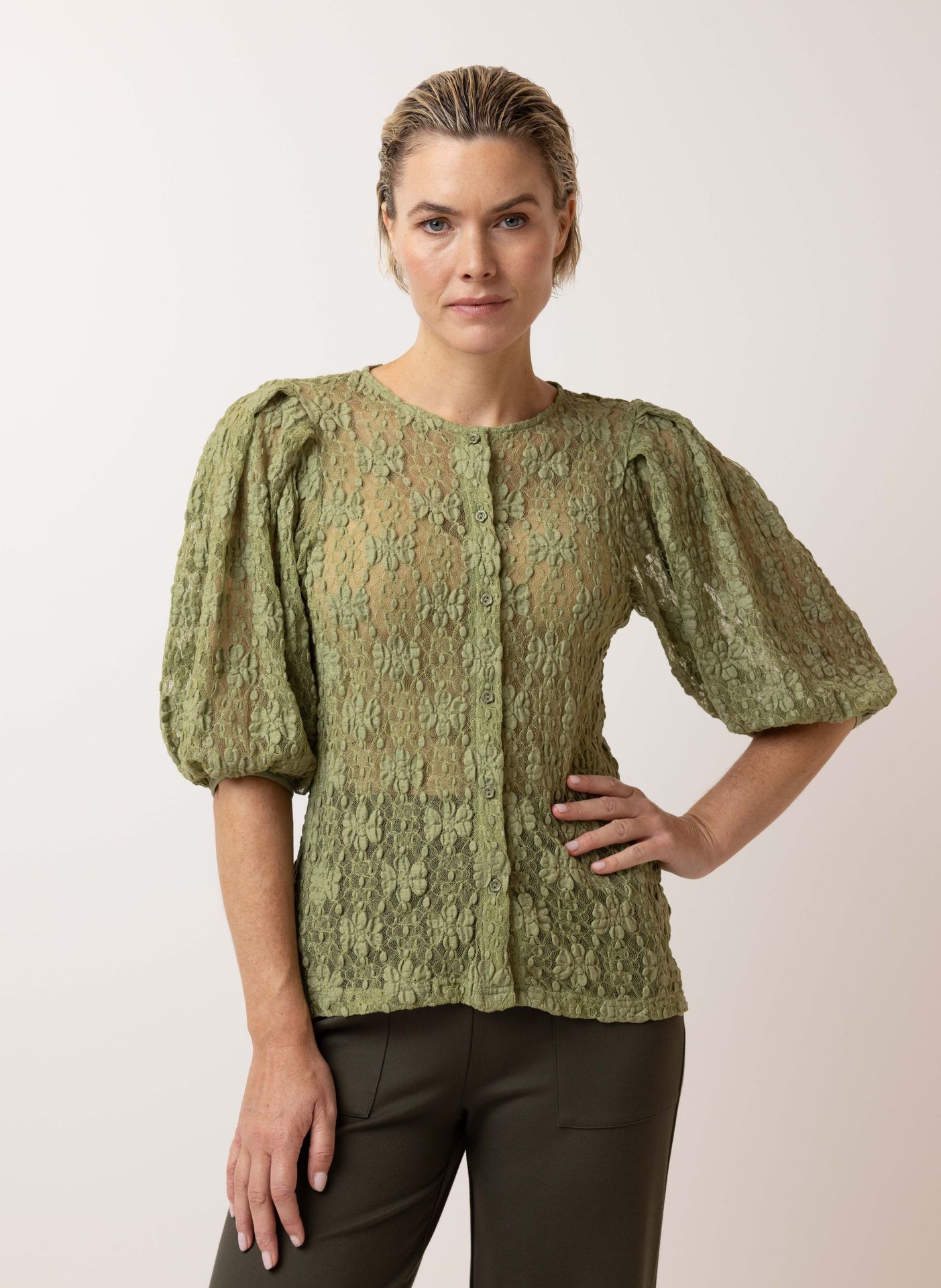 Norah Groene blouse olive green 214967-594