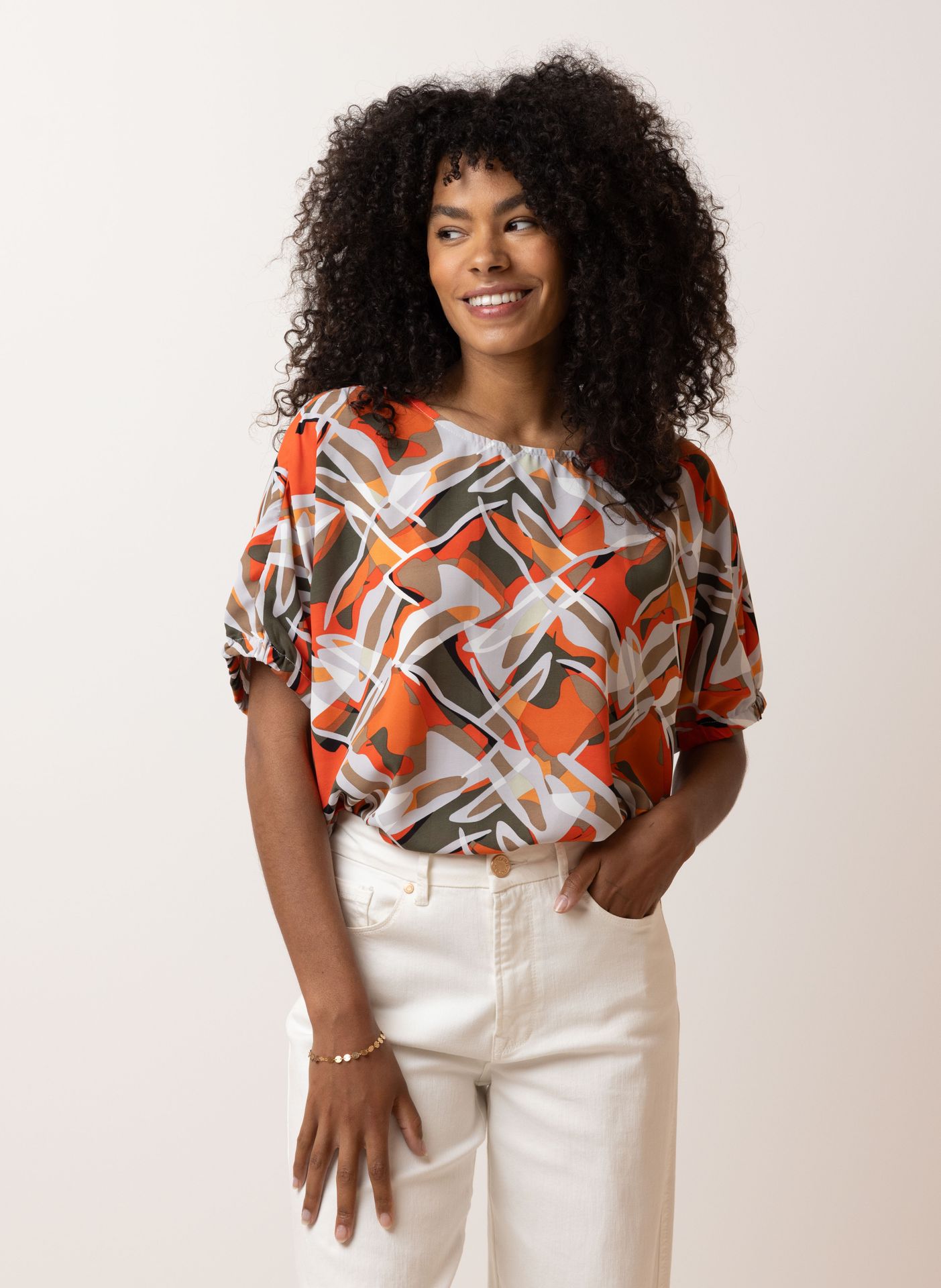 Norah Meerkleurige blouse orange multicolor 214972-720